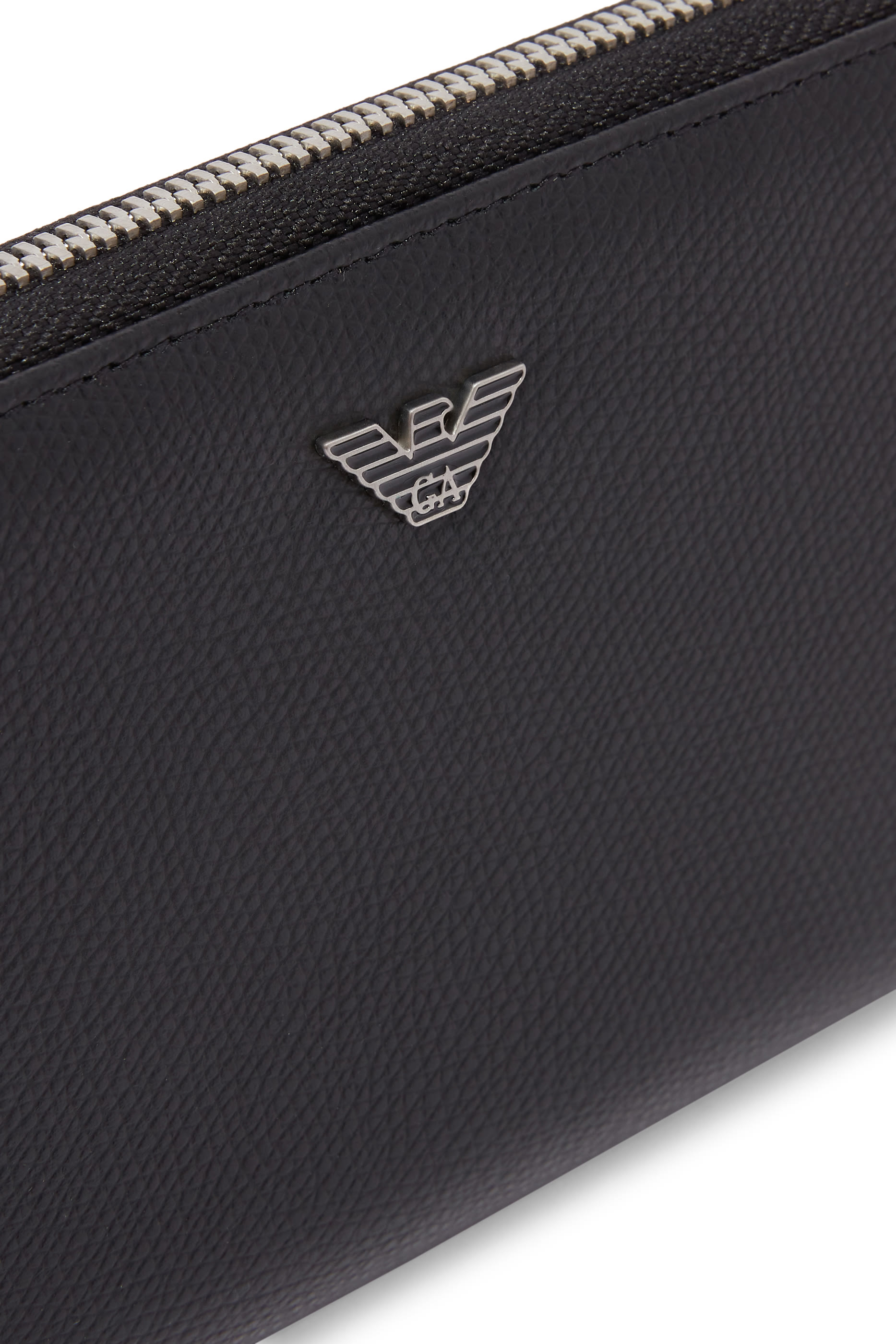 Zip Around Wallet In Grained Leather