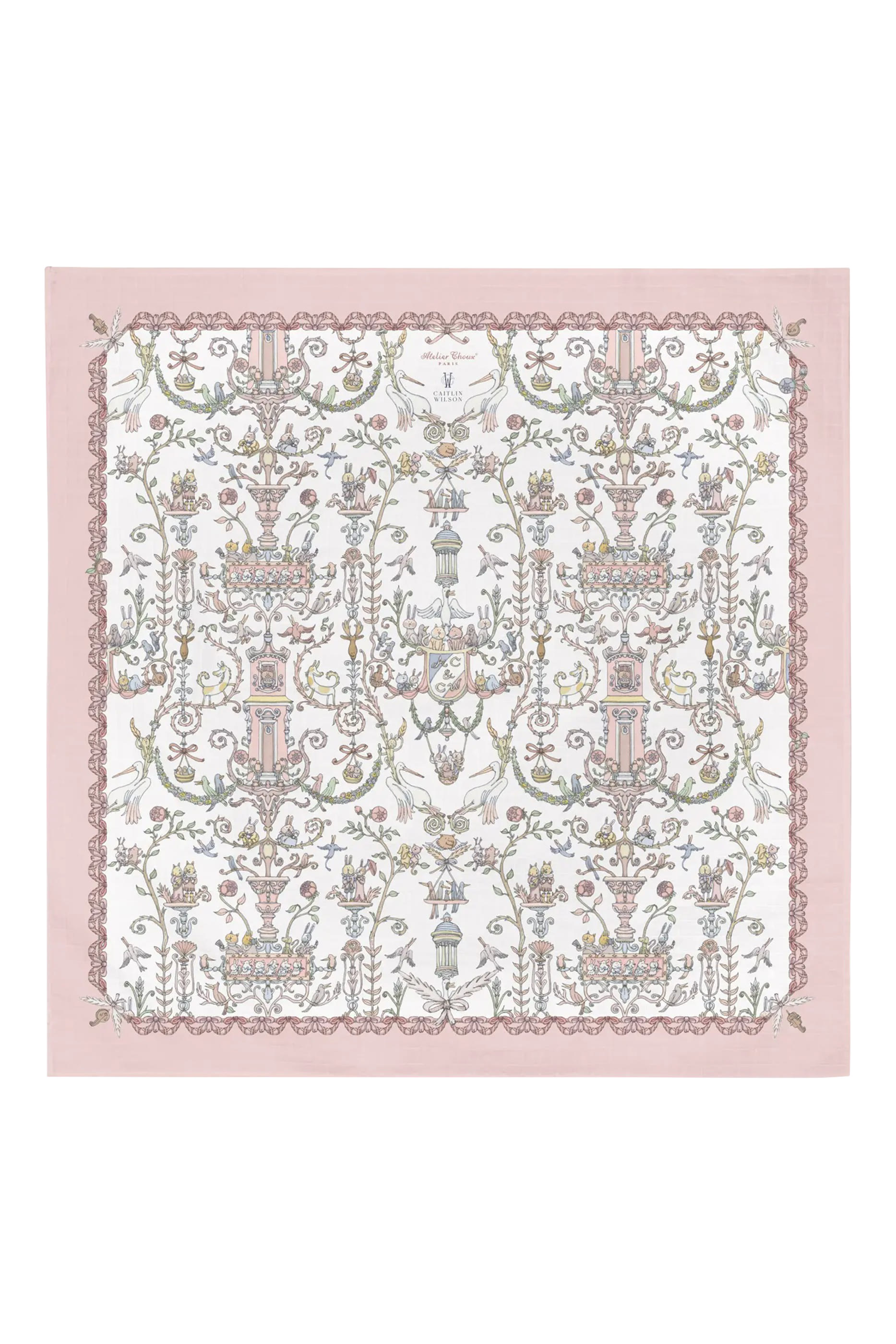 Kids Toile de Jouy Carr&eacute; and Bib Set