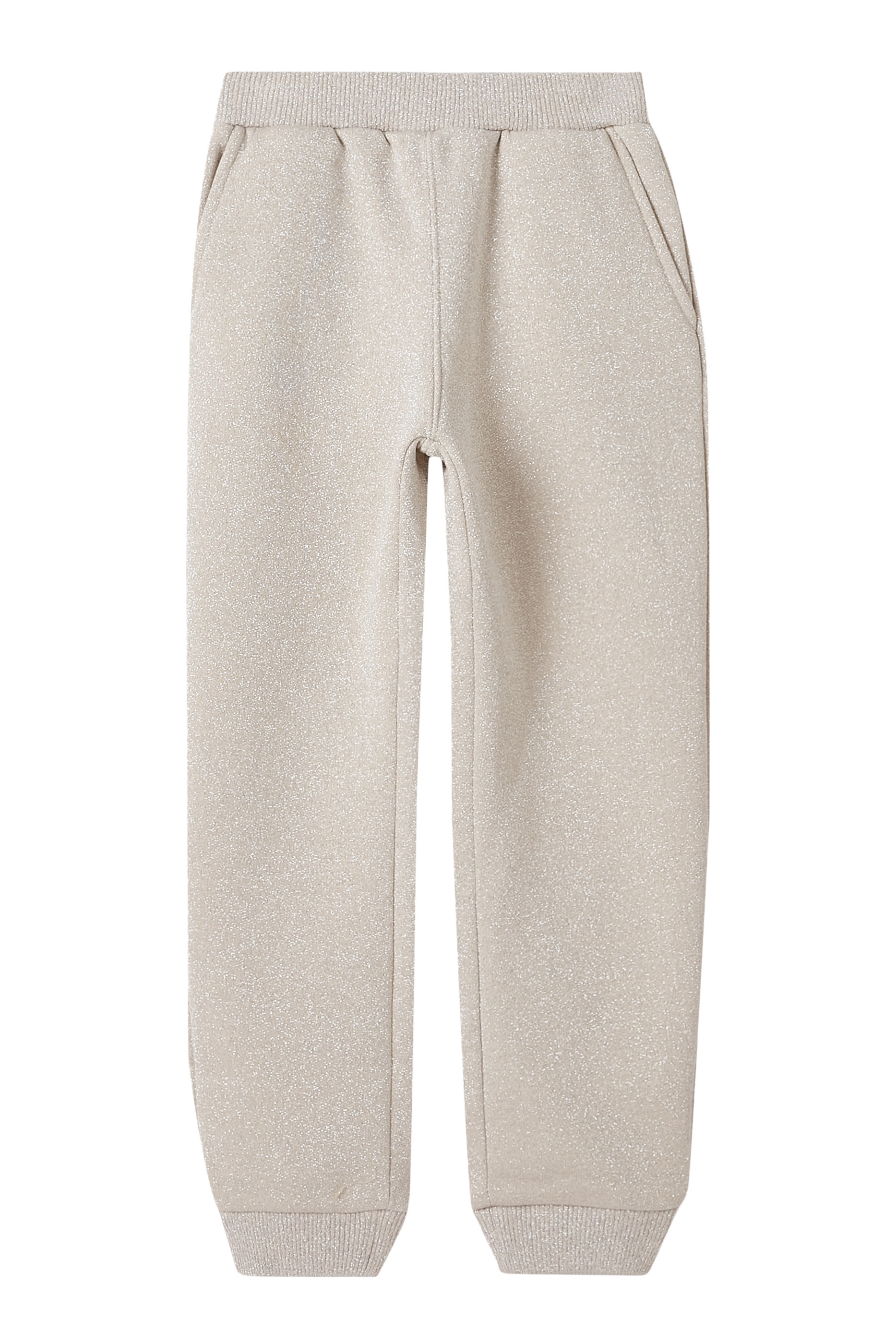 Kids Glitter Joggers with Bow Detail