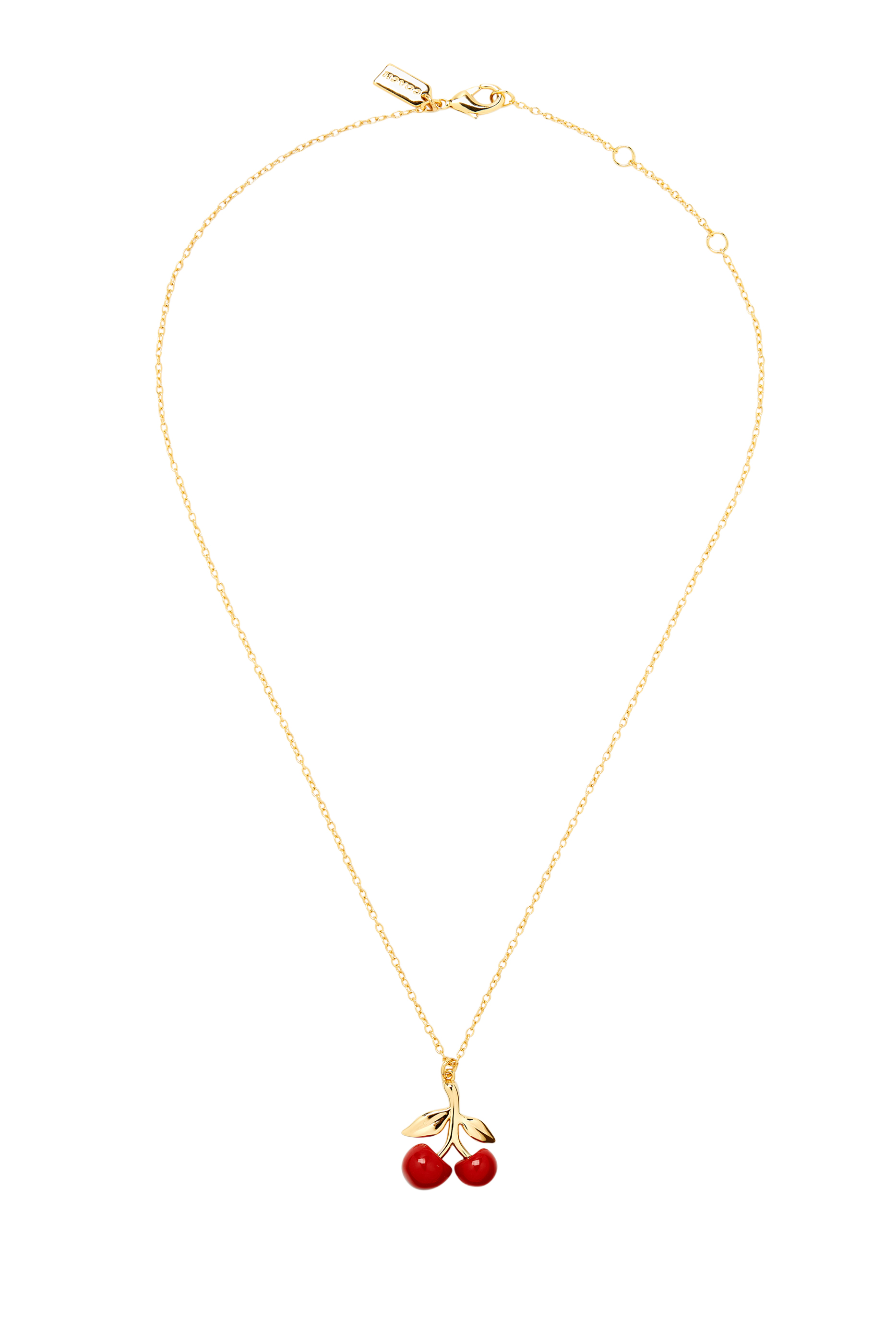 Cherry Cluster Pendant Necklace, Brass