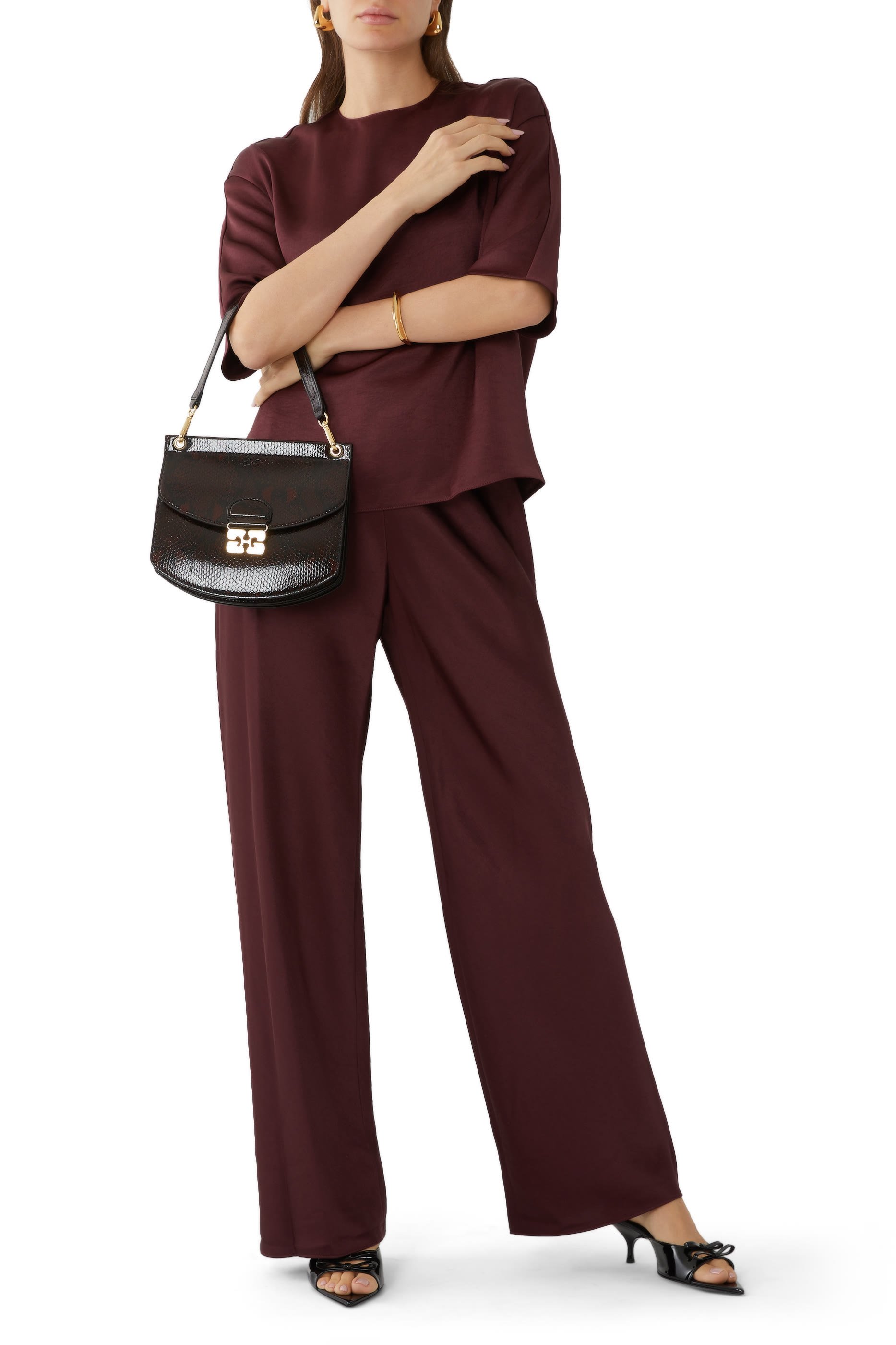 Fluid Satin Bias Pants