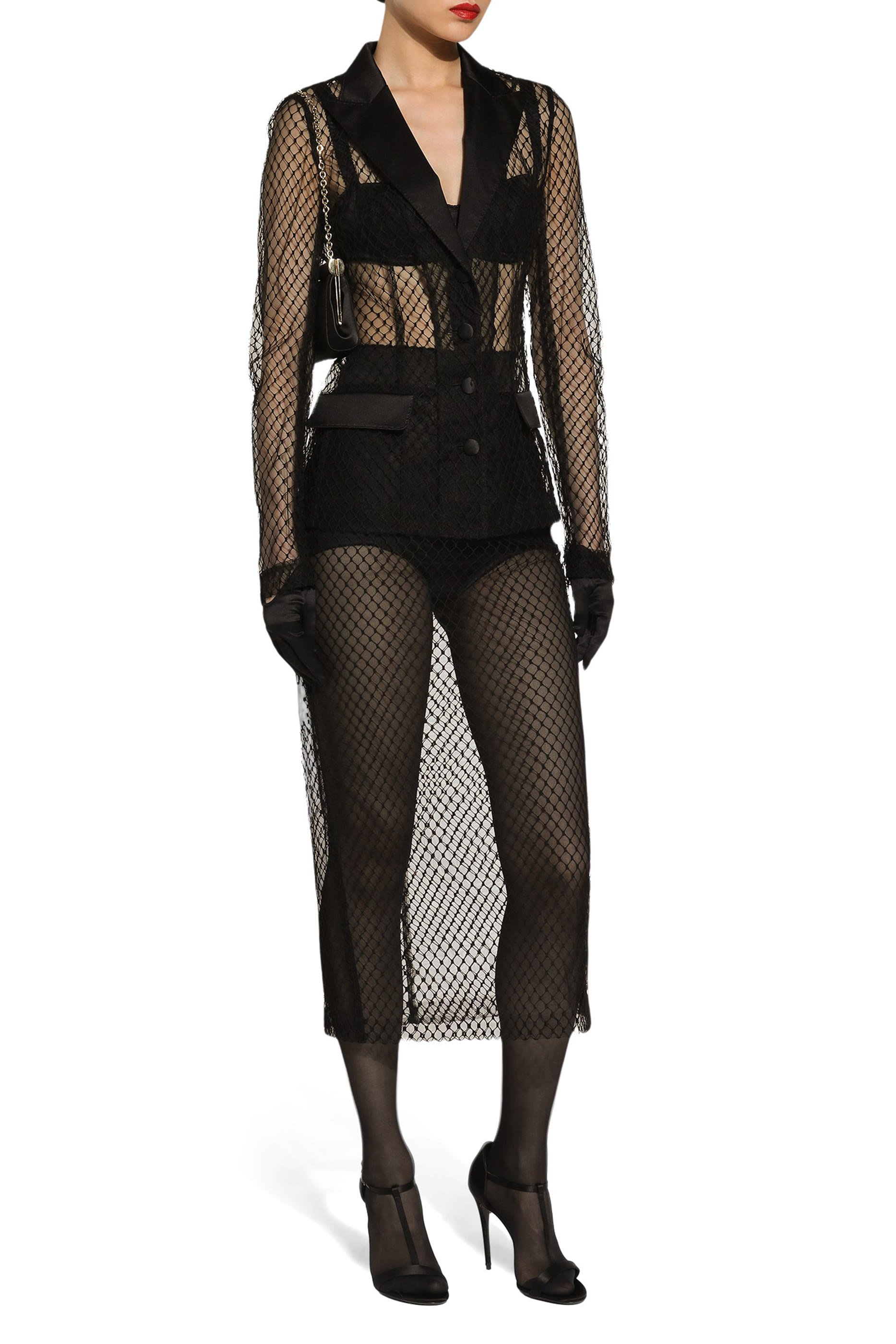 Single-Breasted Mesh Dolce Tuxedo Jacket