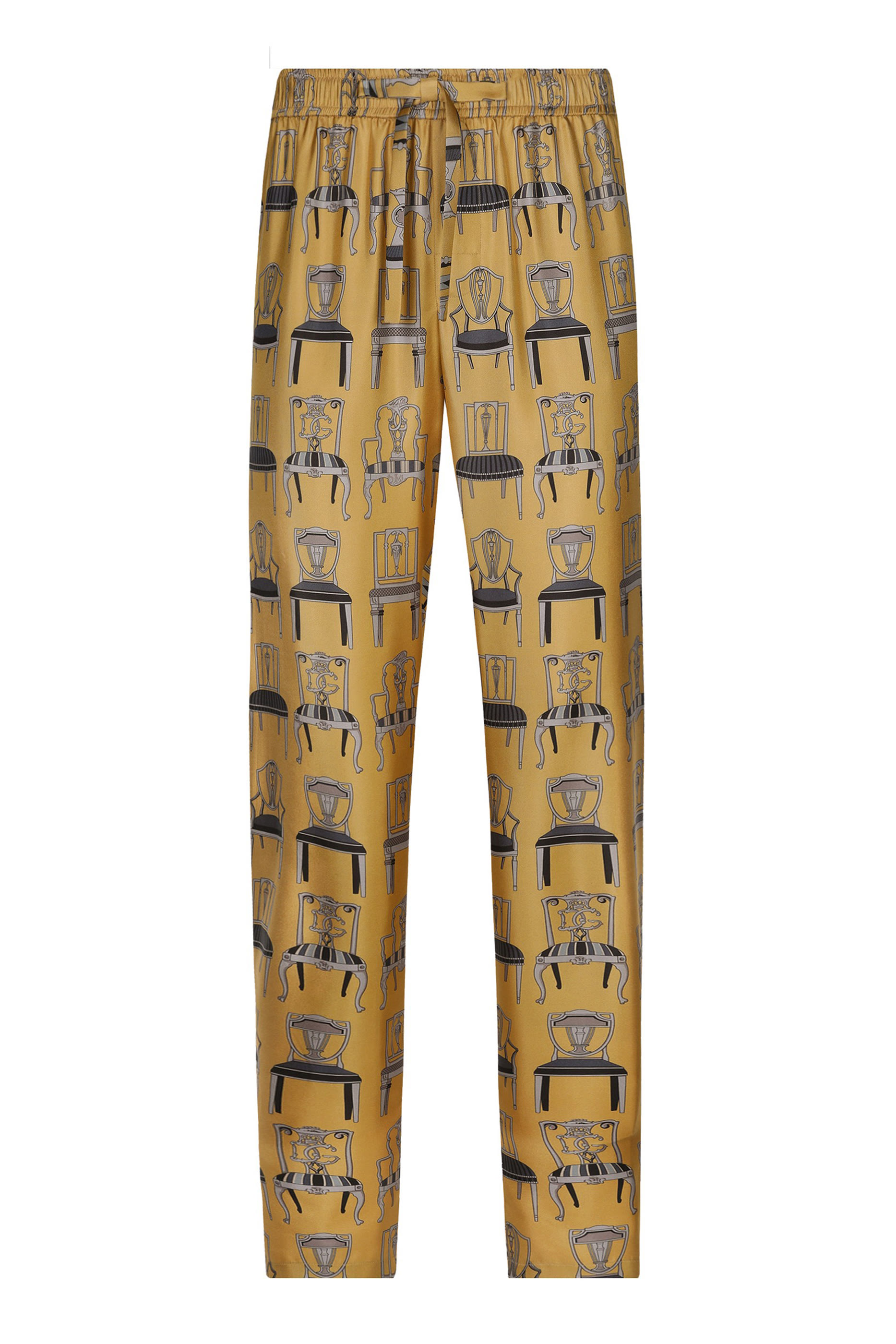 Printed Silk Twill Jogging Pants
