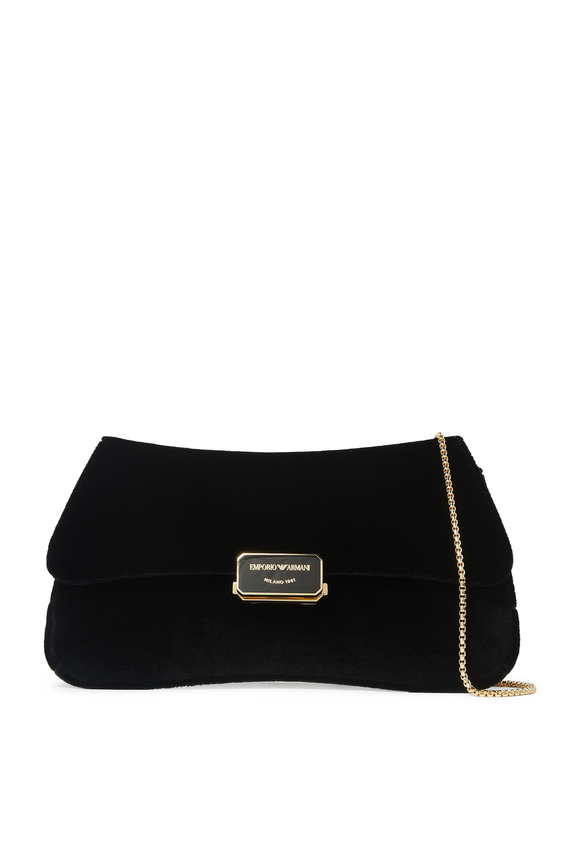 Logo Satin Clutch Bag