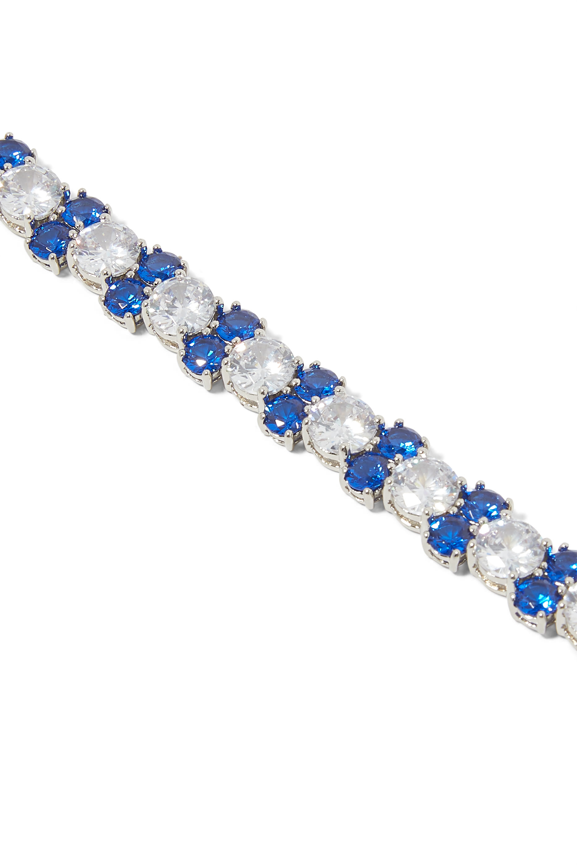 Multi-Size Tennis Round Statement Bracelet, Plated Brass & Cubic Zirconia