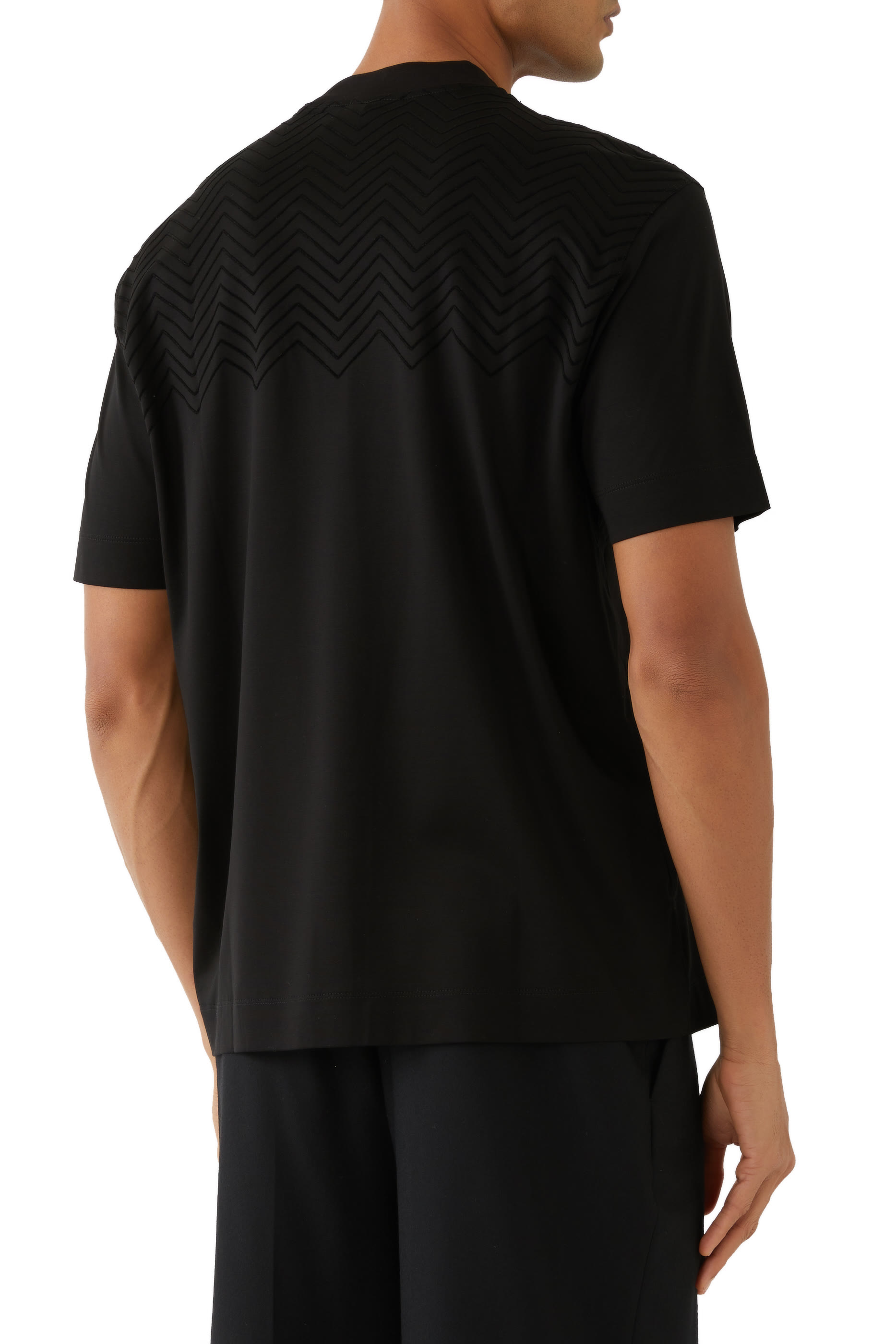 Chevron Flock Detail Jersey T-Shirt