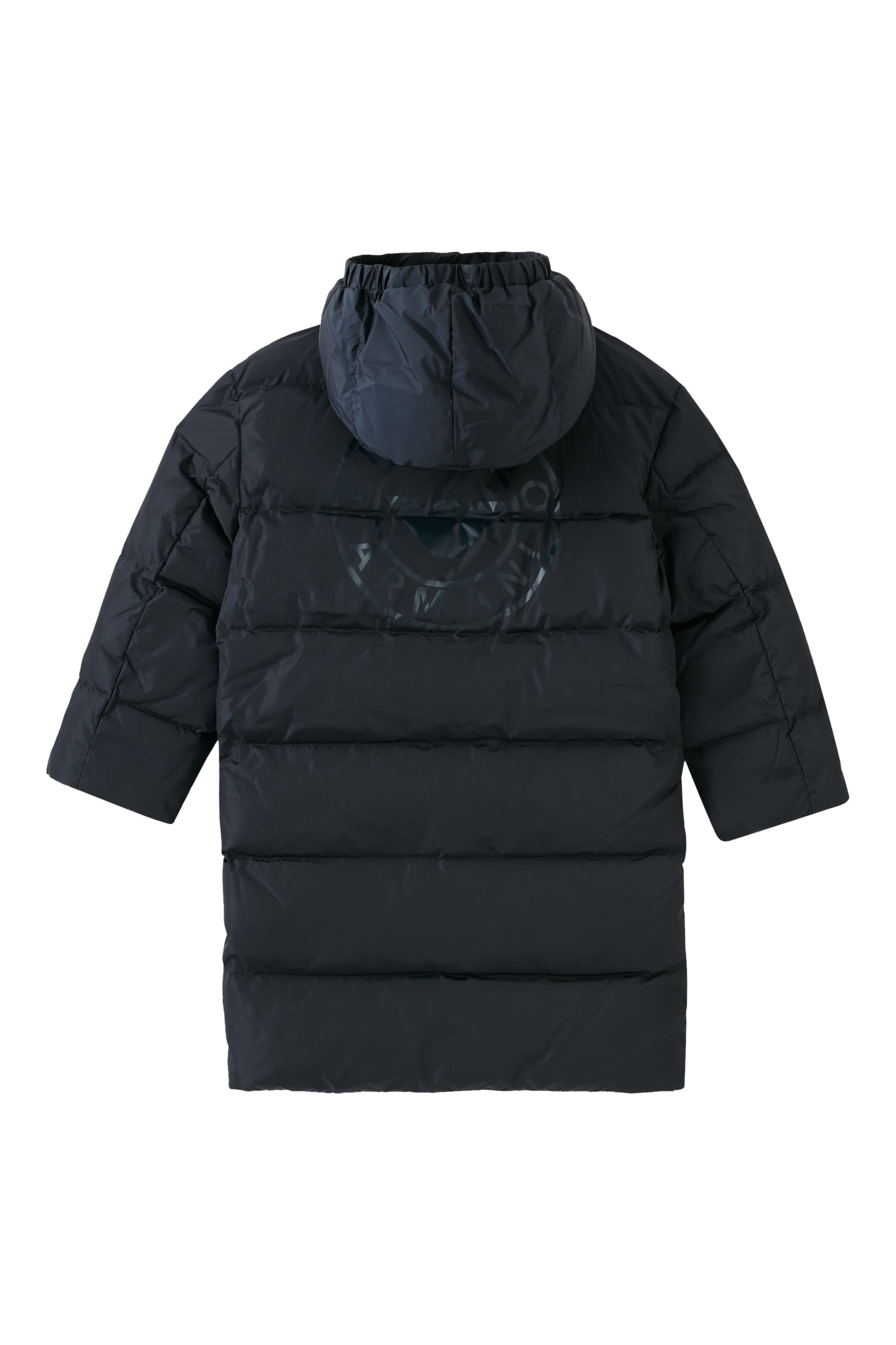 Kids Quilted-Nylon Puffer Jacket with Recycled Down and Logo Print