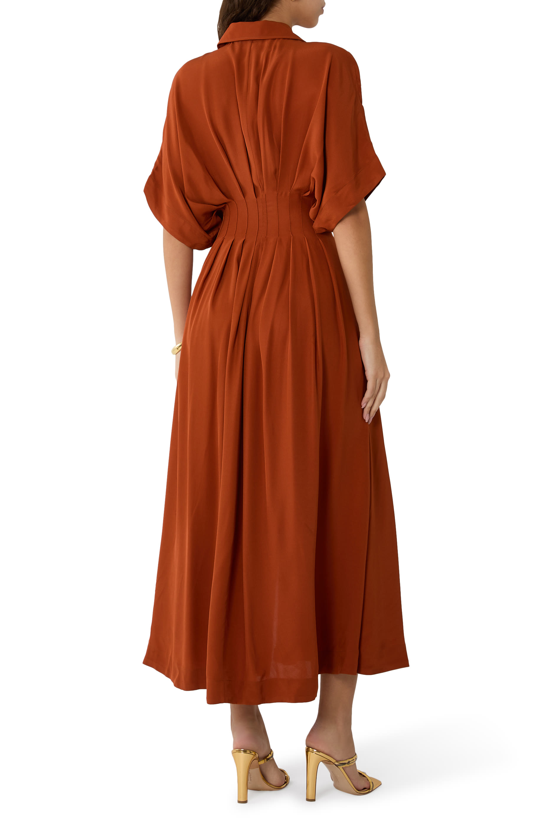 Courage Pleated Waist Midi Dress