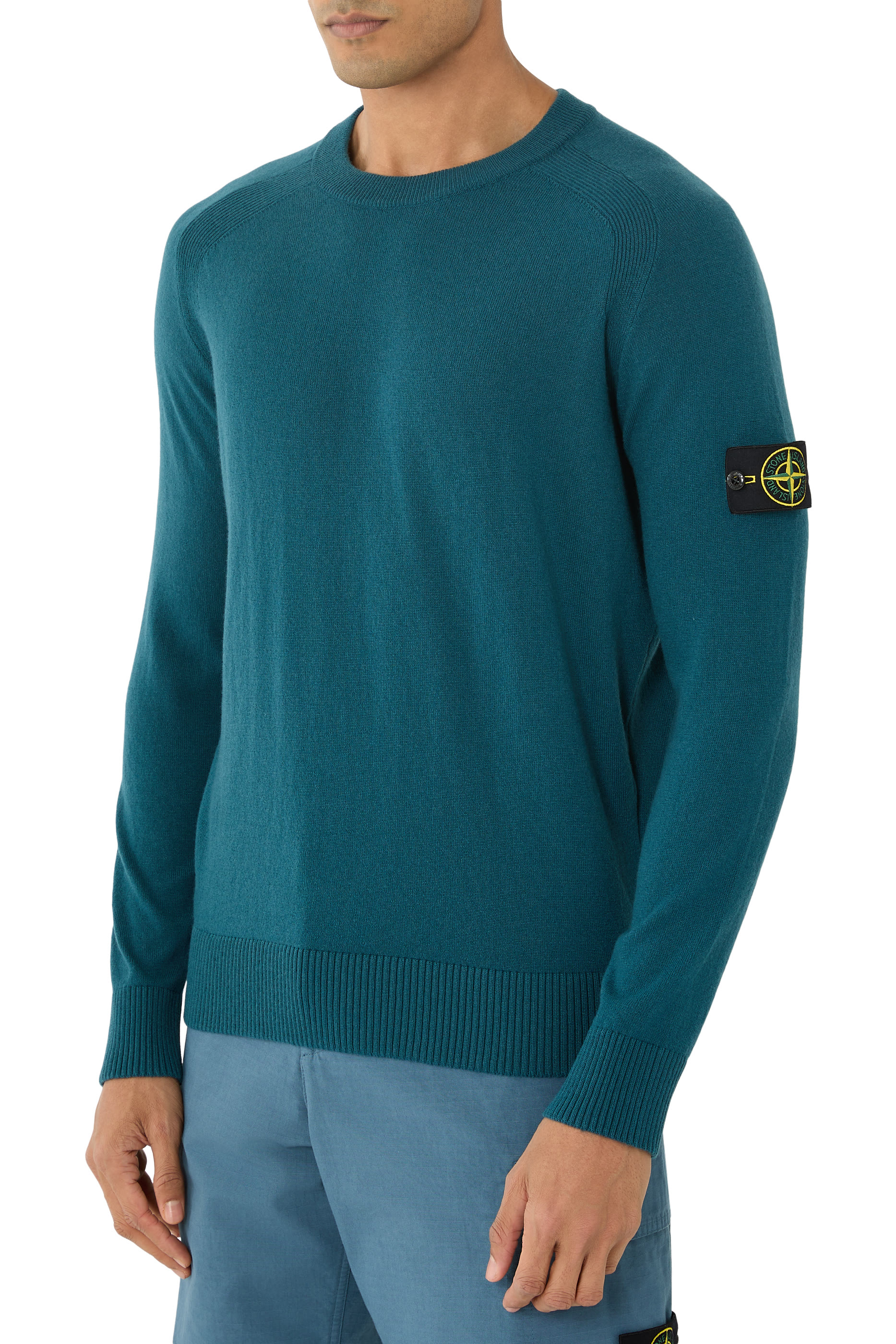Crewneck Sweater with Raglan Sleeves