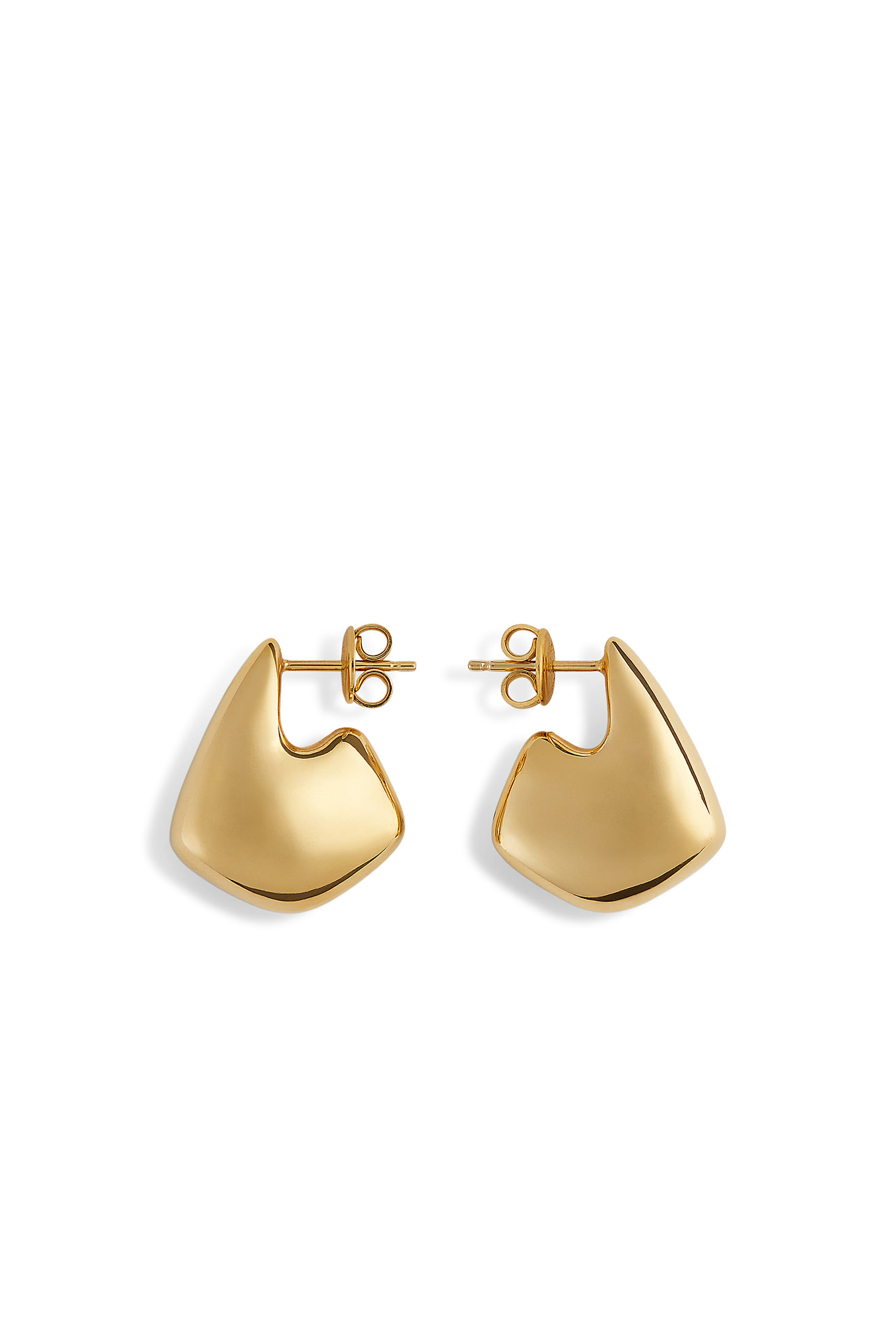 Small Fin Earrings, 18k Gold-Finish Sterling Silver