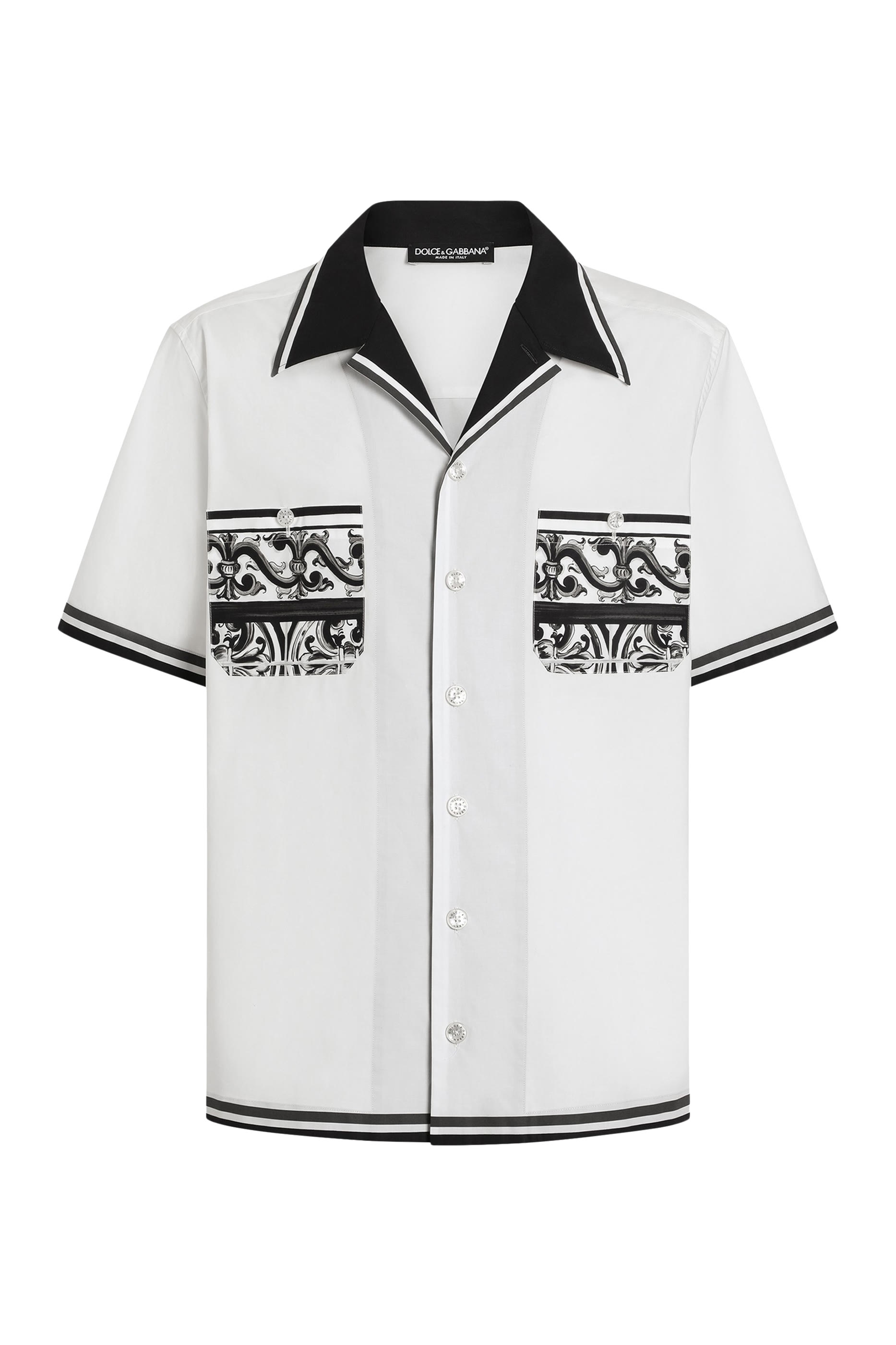 Majolica-Print Hawaiian Poplin Shirt