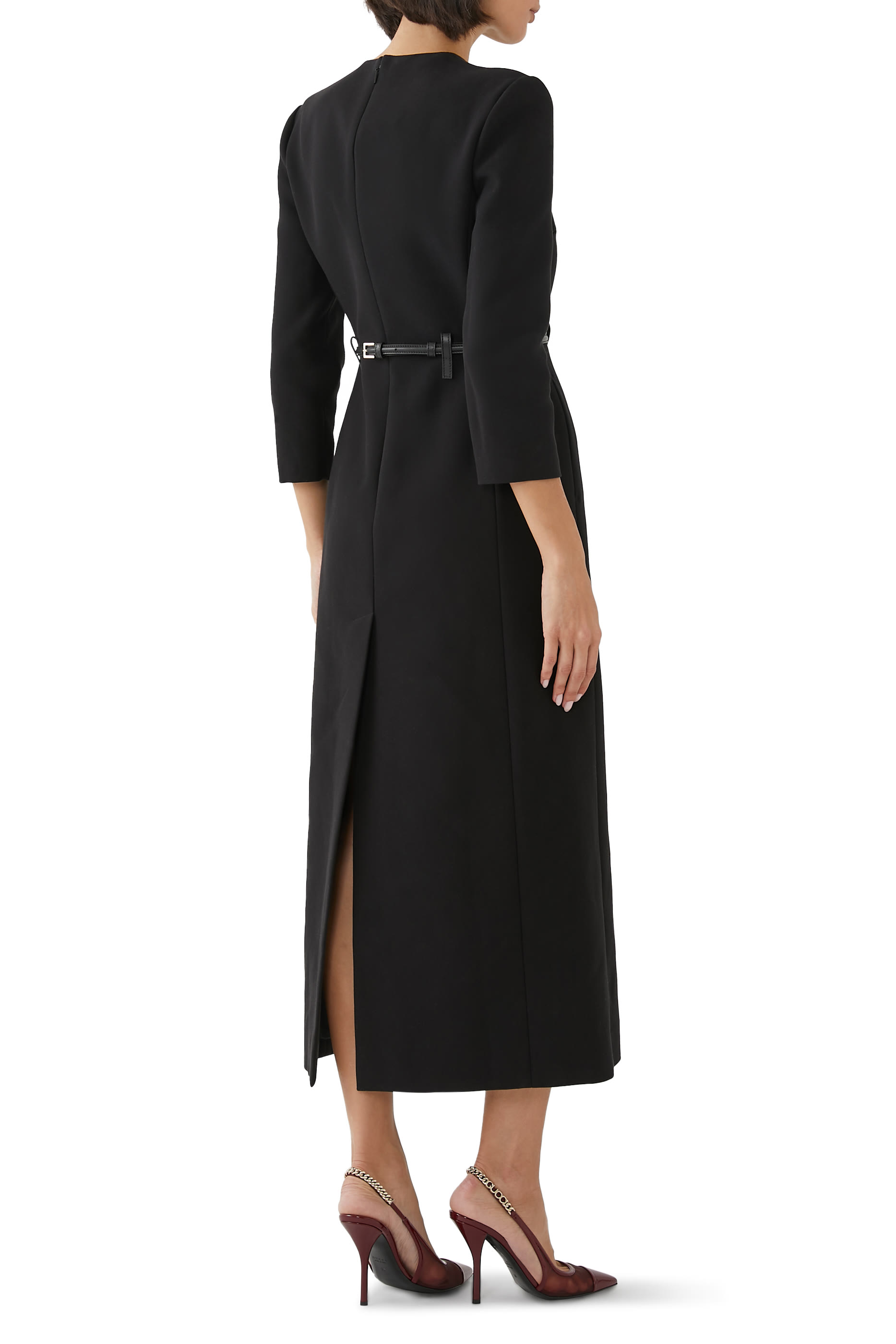 Cotton Crepe Dress with Horsebit