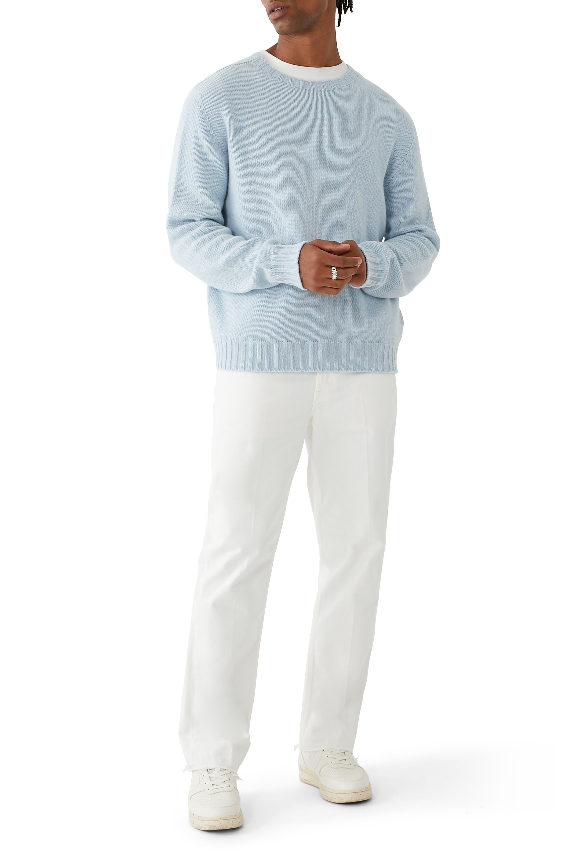 Curved Logo Knit Sweater