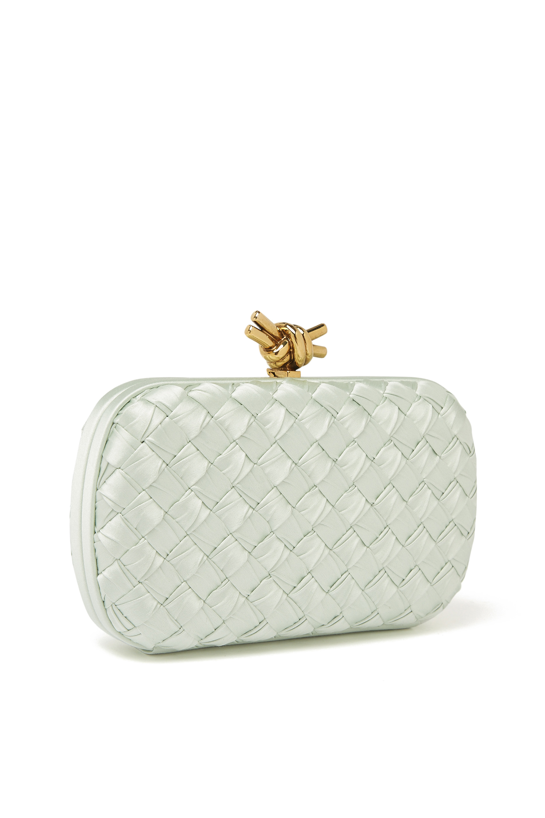 Knot Minaudière Intreccio Calfskin Leather Clutch