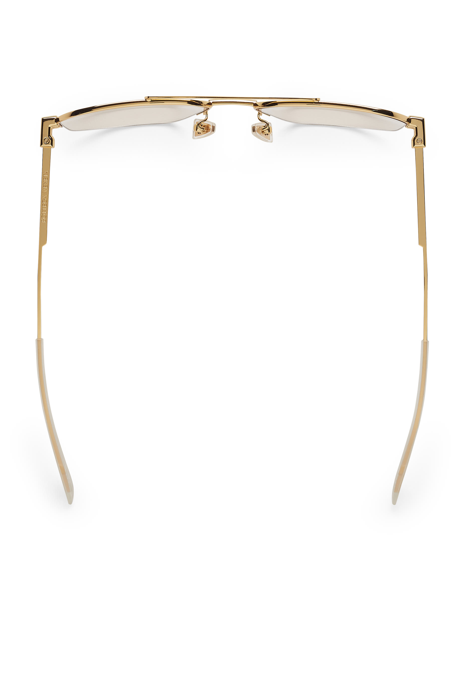 Half-Rim Metal Aviator Sunglasses