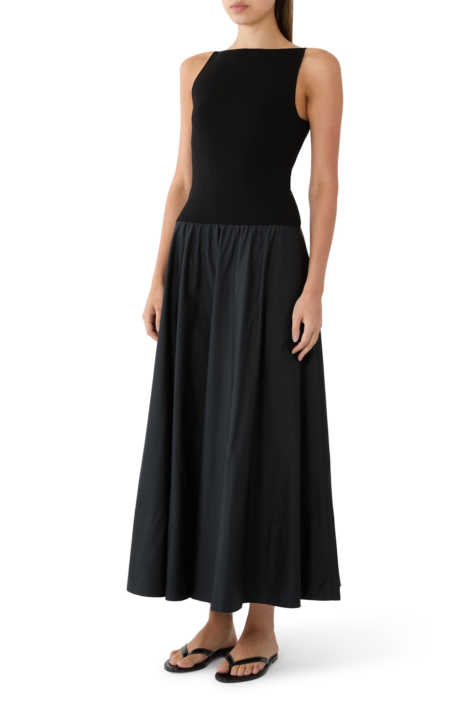 Sheer Silk Circle Hem Dress