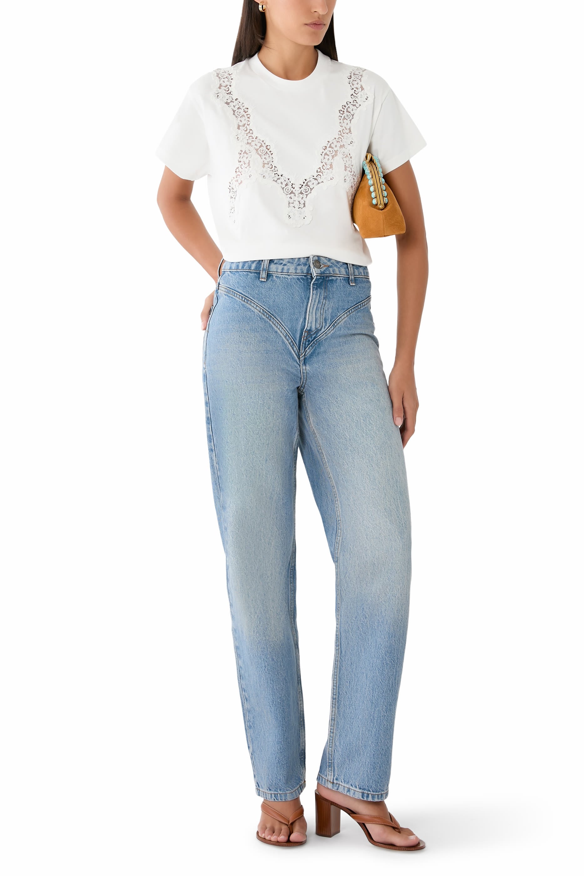 Lace-Trimmed T-Shirt