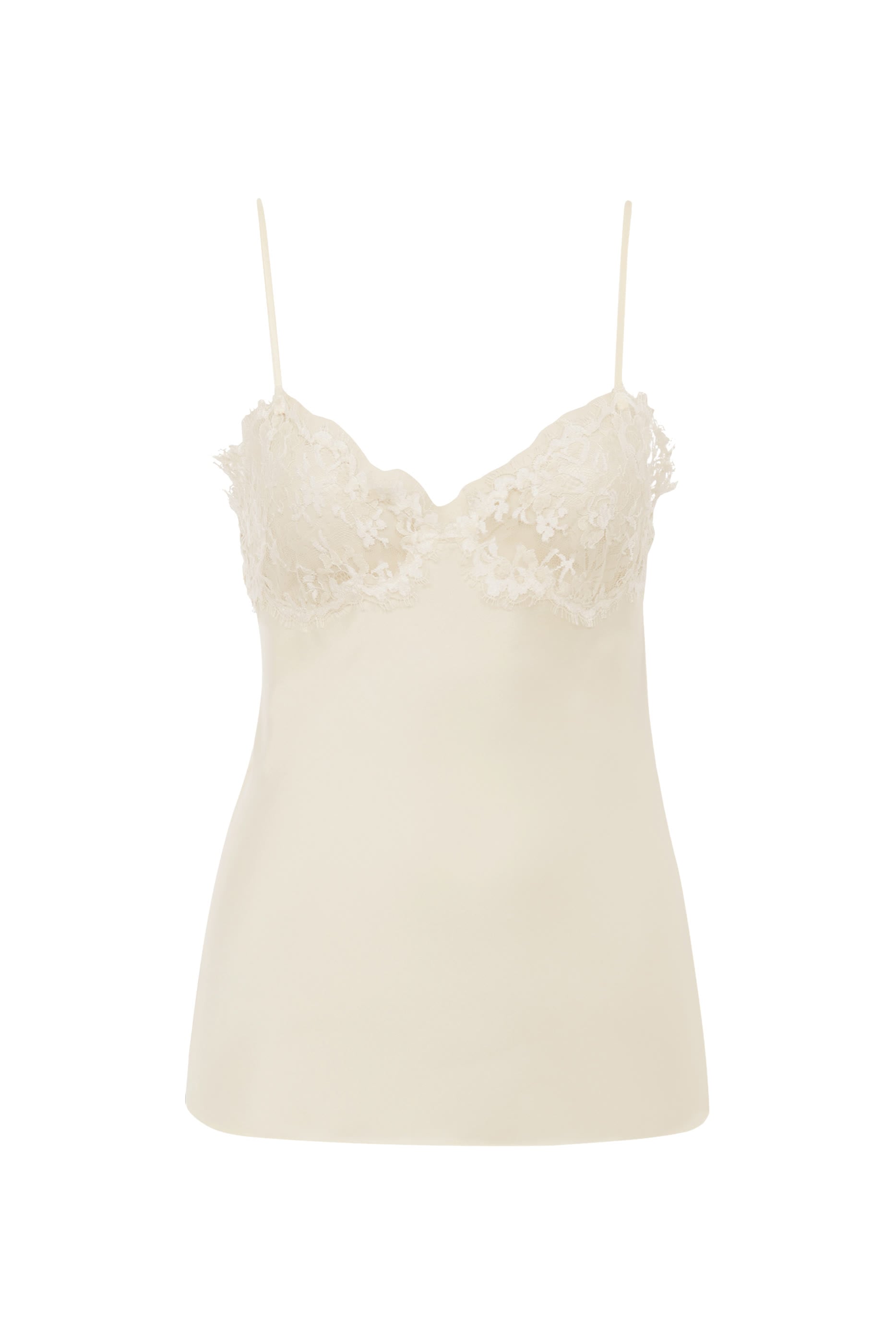  Camisole Top in Washed Silk Satin & Lace