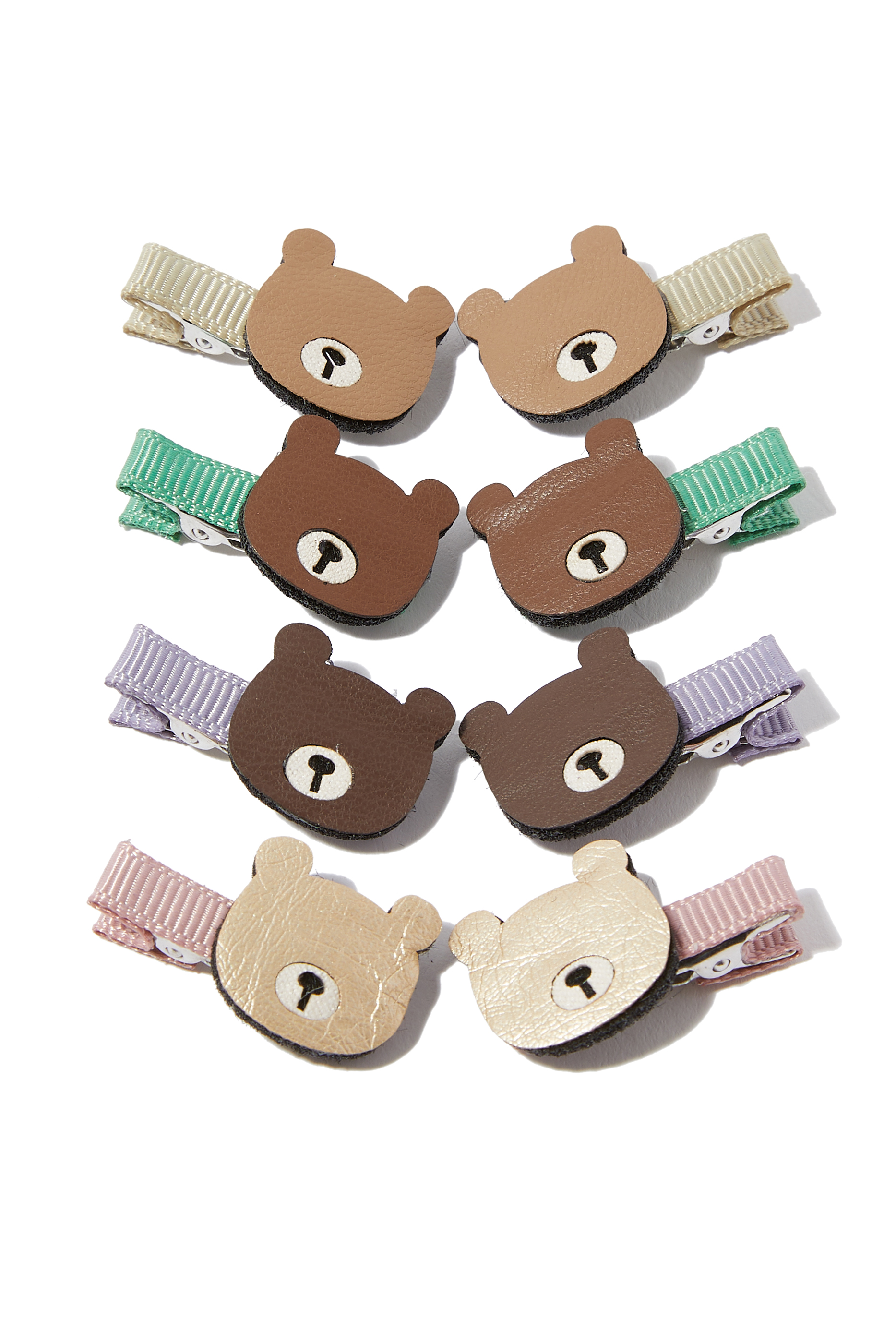 Kids Billi Bear Mini Clips, Set of Eight
