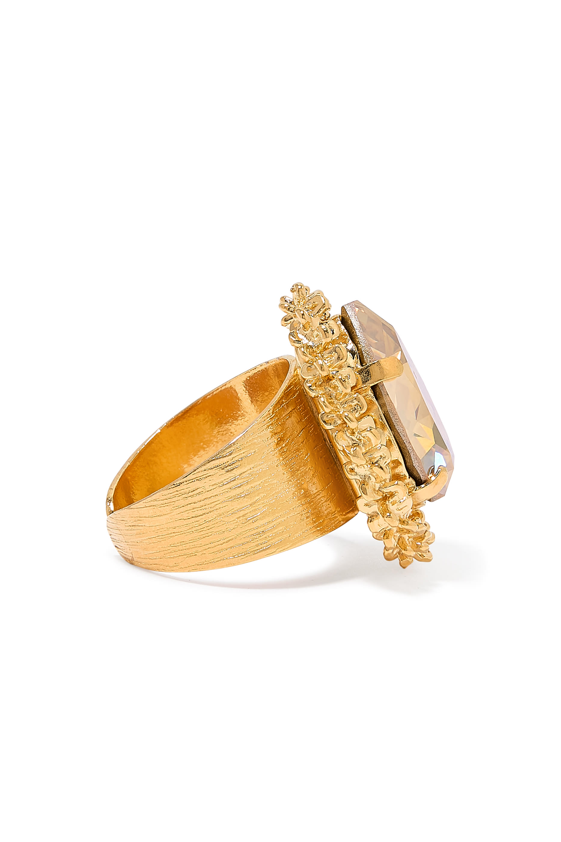  Classic Gemma Ring, 18K Gold-Plated Brass
