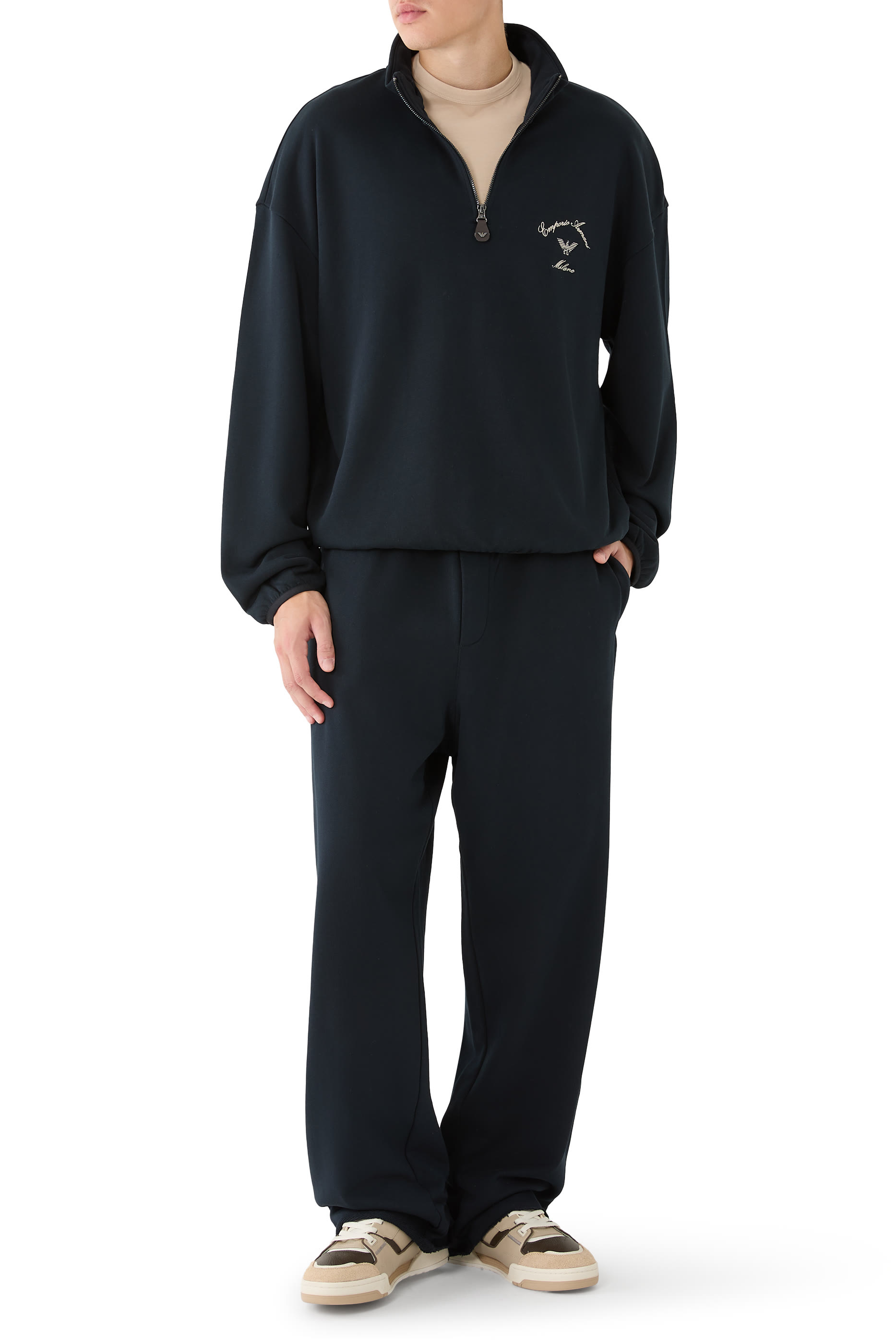 Text Logo Half-Zip Sweatshirt