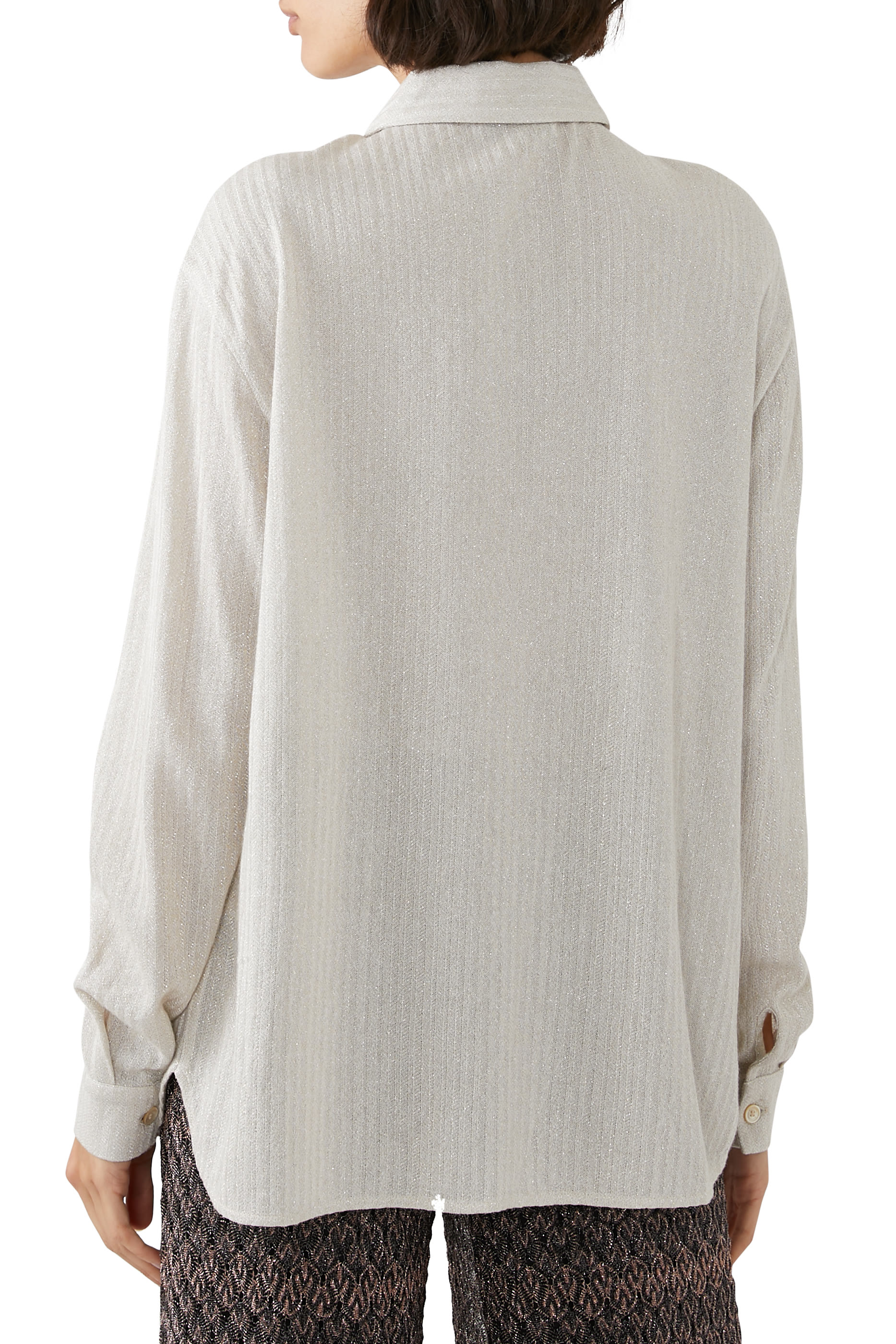 Essentials Raschel Lame Long Sleeve Shirt