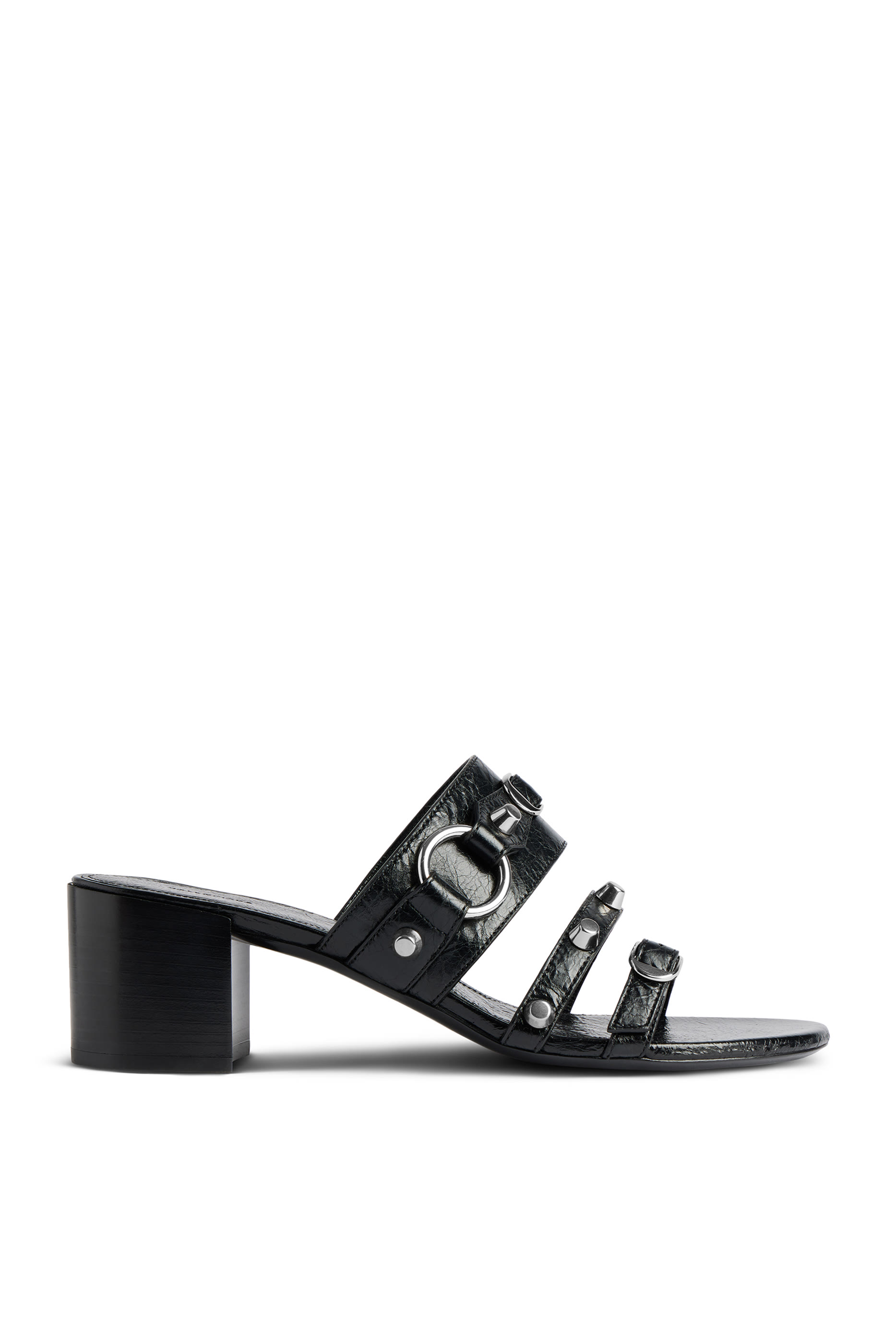 City Embellished 50 Crinkled-Leather Sandals