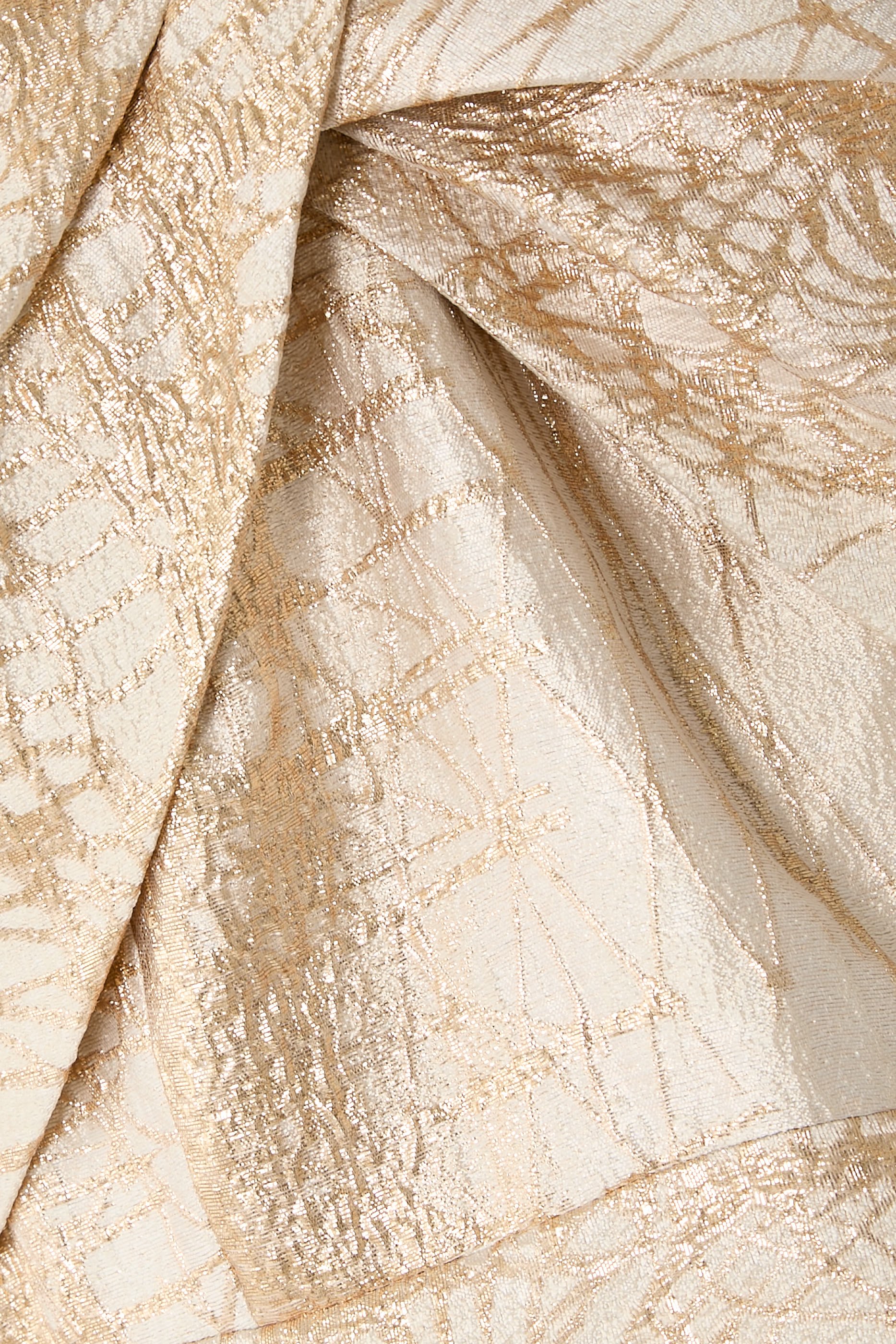 Metallic Jacquard Twist Mermaid Gown