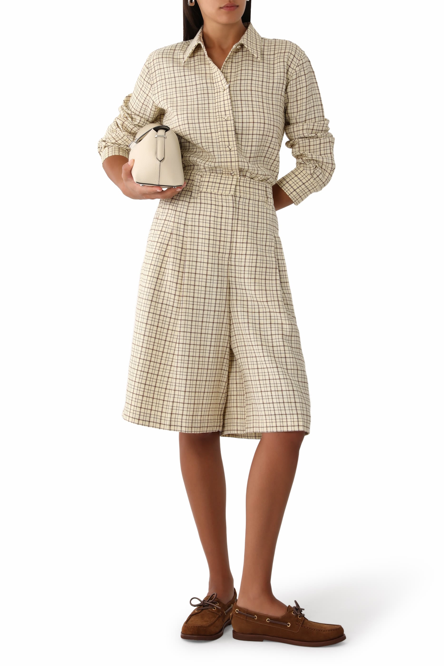  Pleat Check Shorts