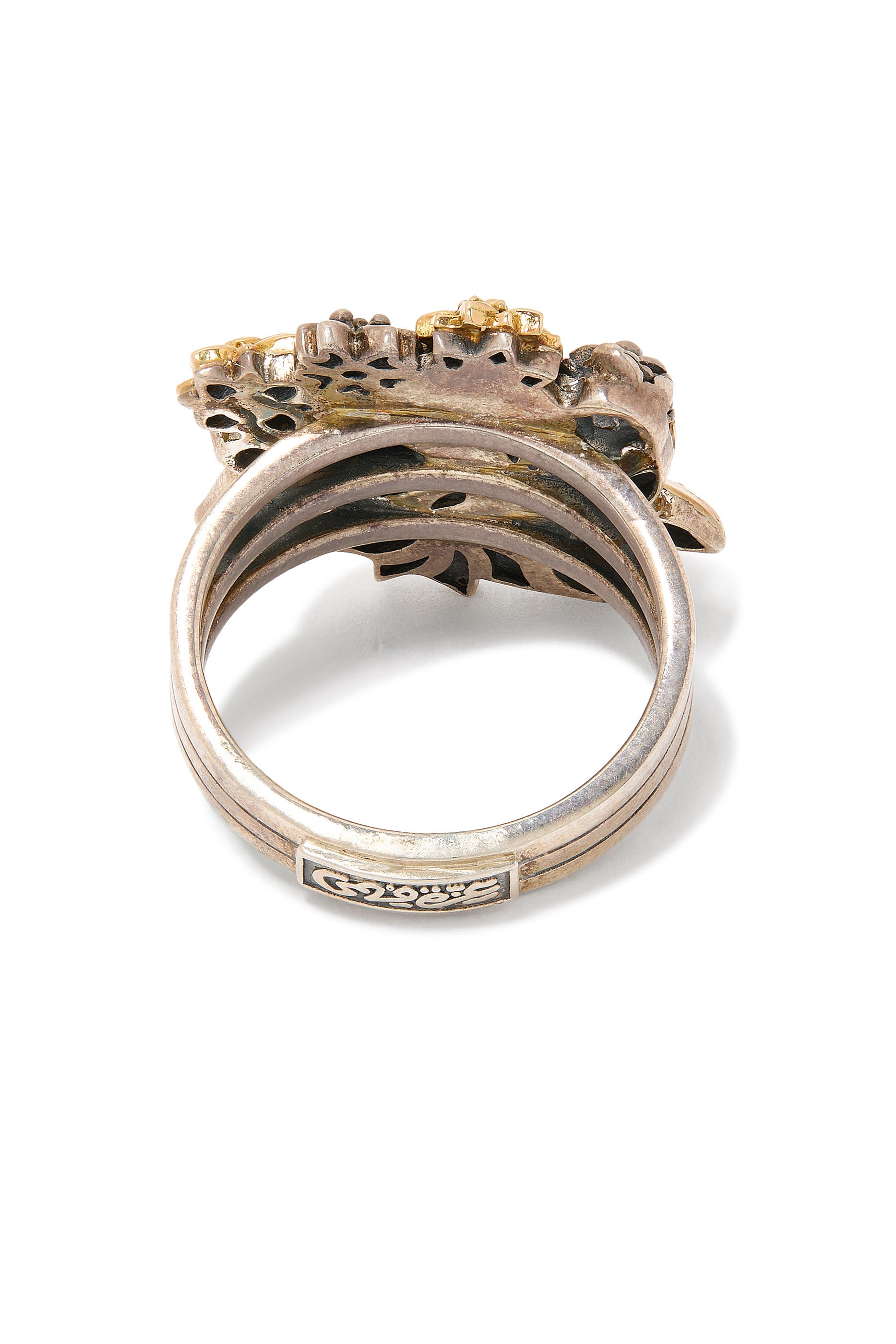 Blessing Ring, 18K Yellow Gold, Sterling Silver, Nature Pearl & Sapphire