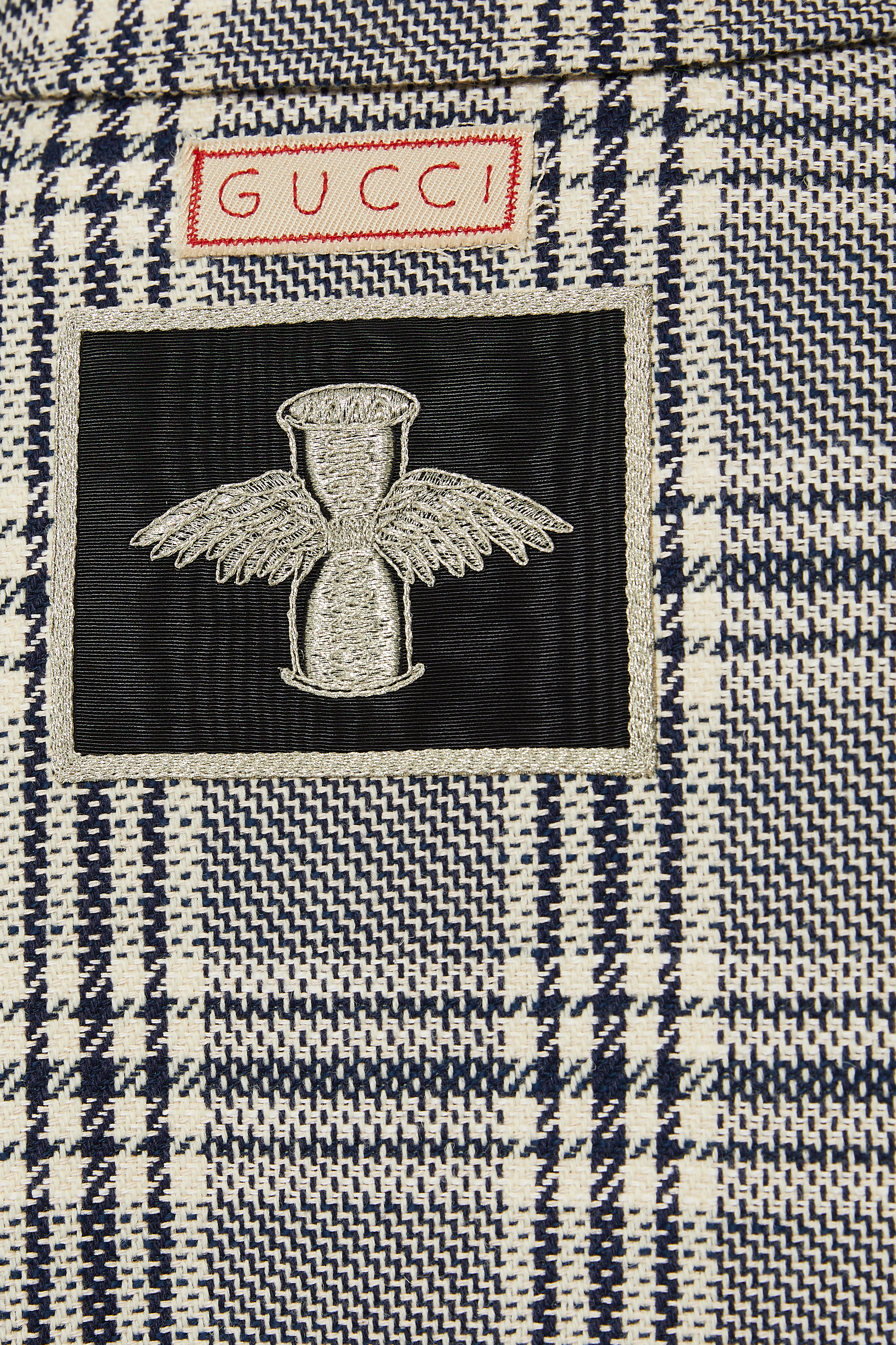 Check Wool Cape Coat