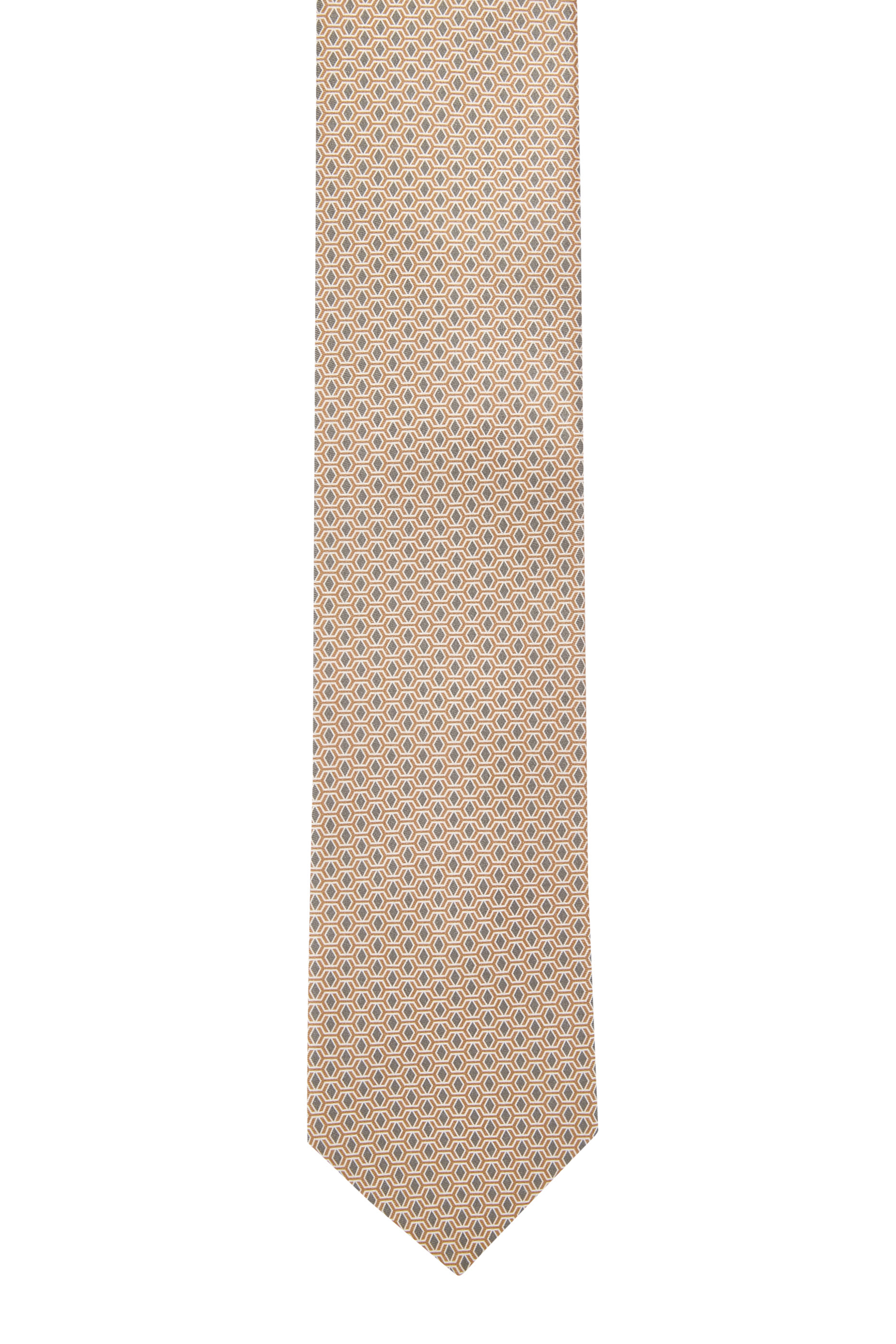 Geometric Print Silk Tie 