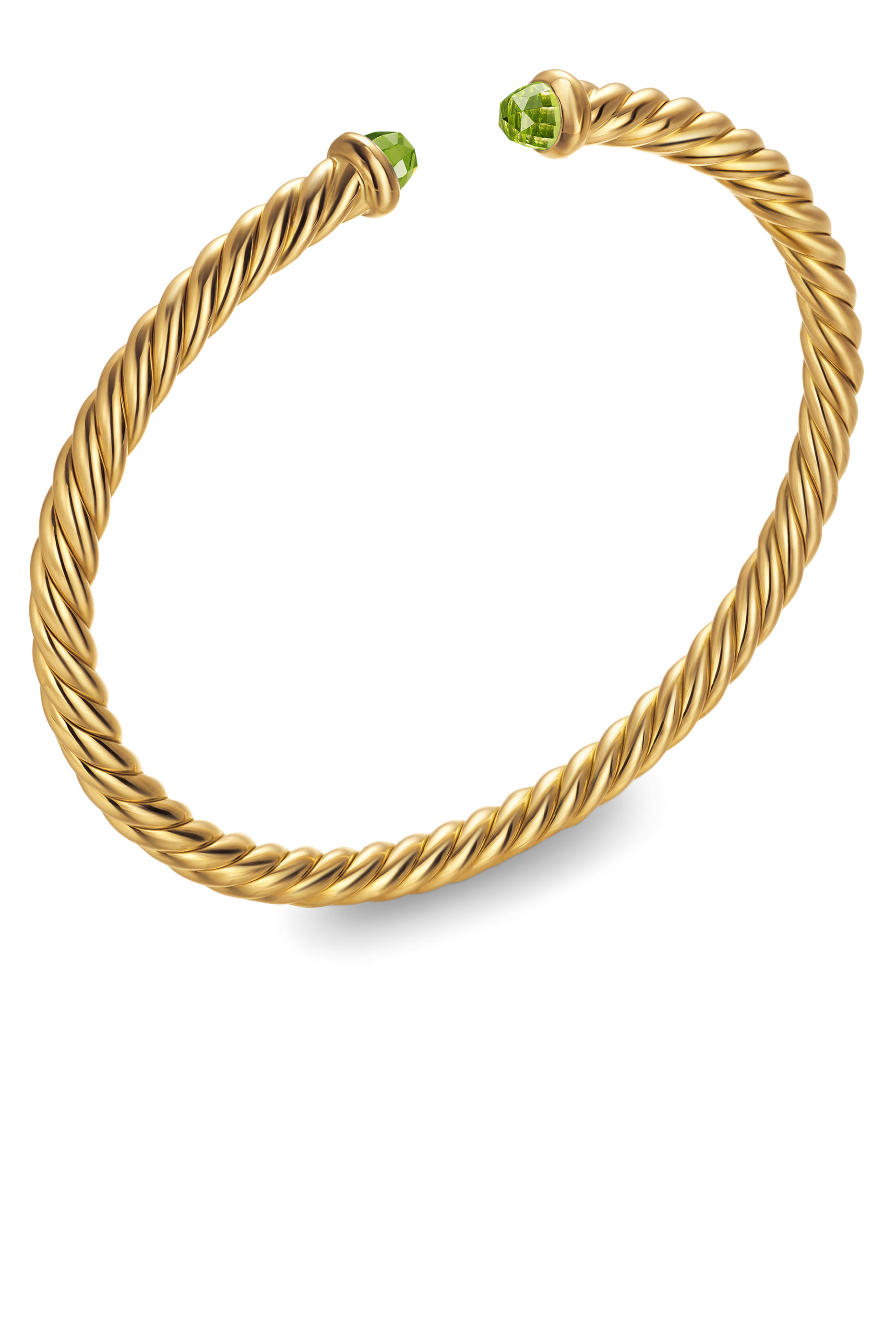 Cablespira® Flex Bracelet, 18k Yellow Gold & Peridot