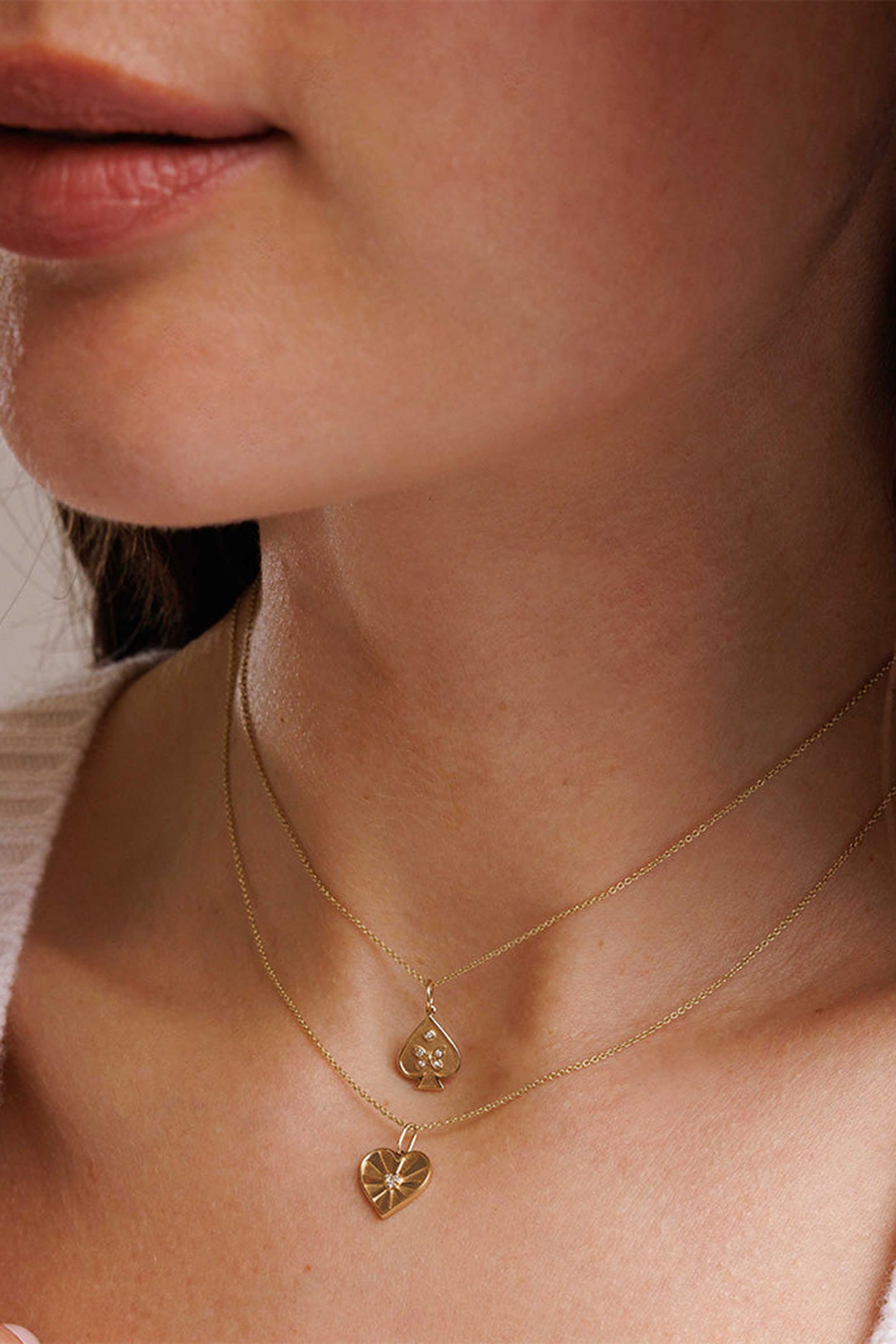 Ace of Hearts Charm, 14K Yellow Gold & Diamond