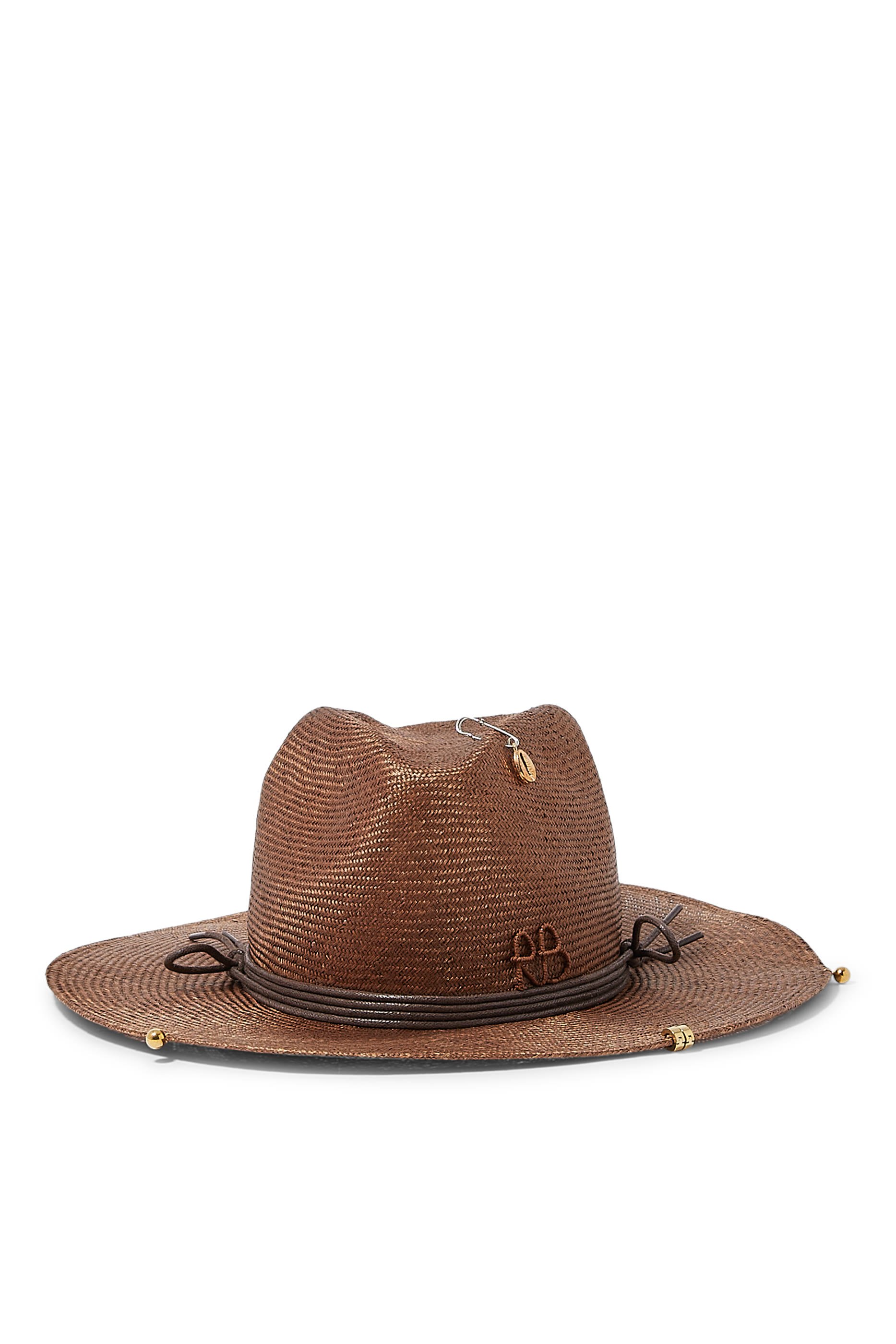 Chain Strap Straw Fedora Hat