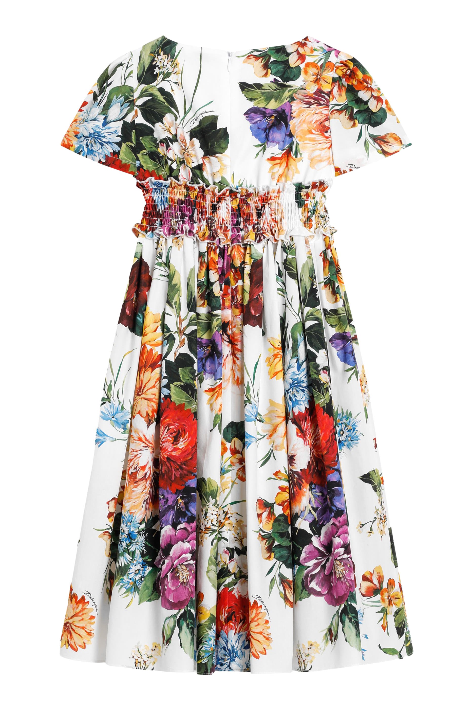 Kids Flower Print Poplin Dress