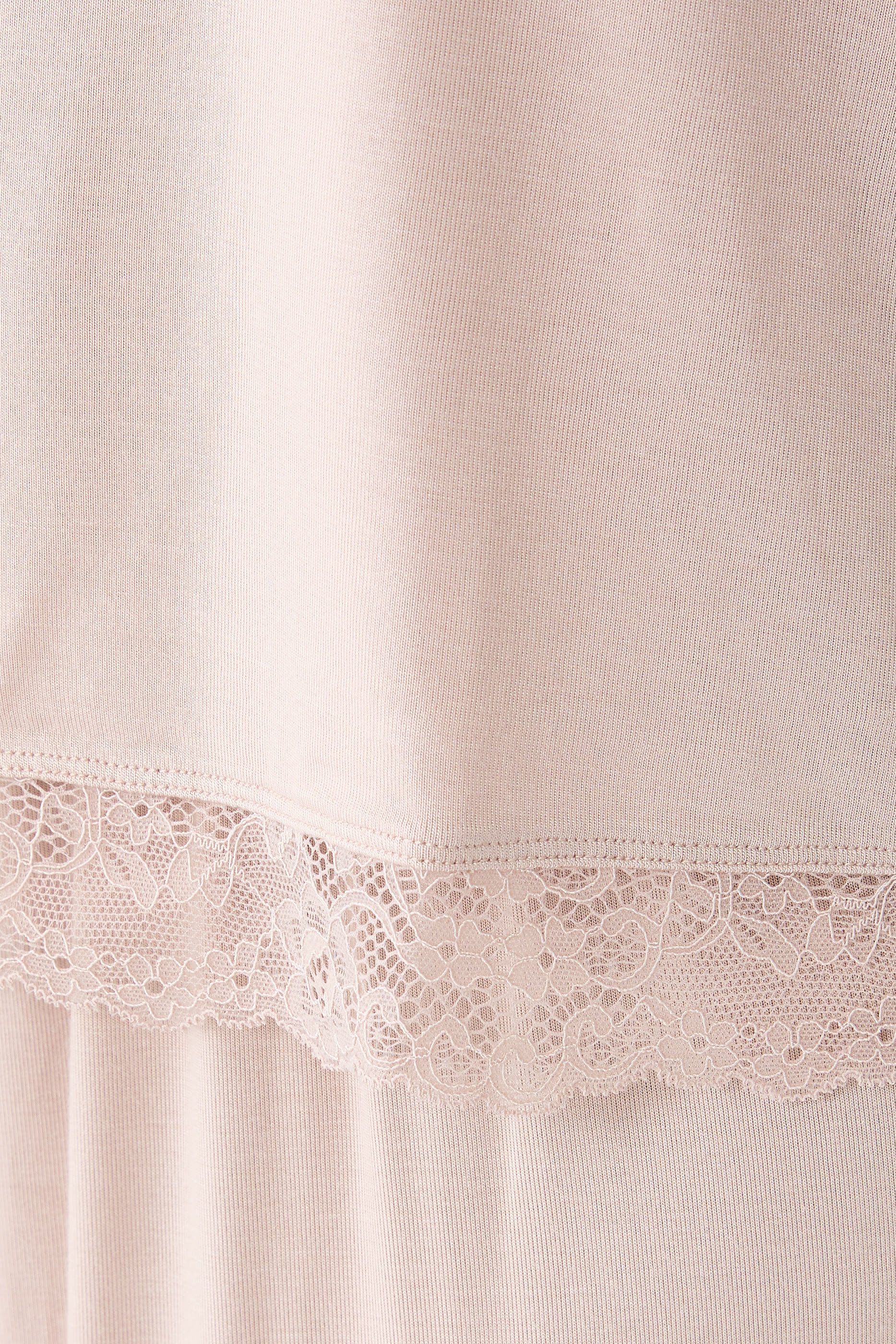 Jersey Lace Hem Pajama Set