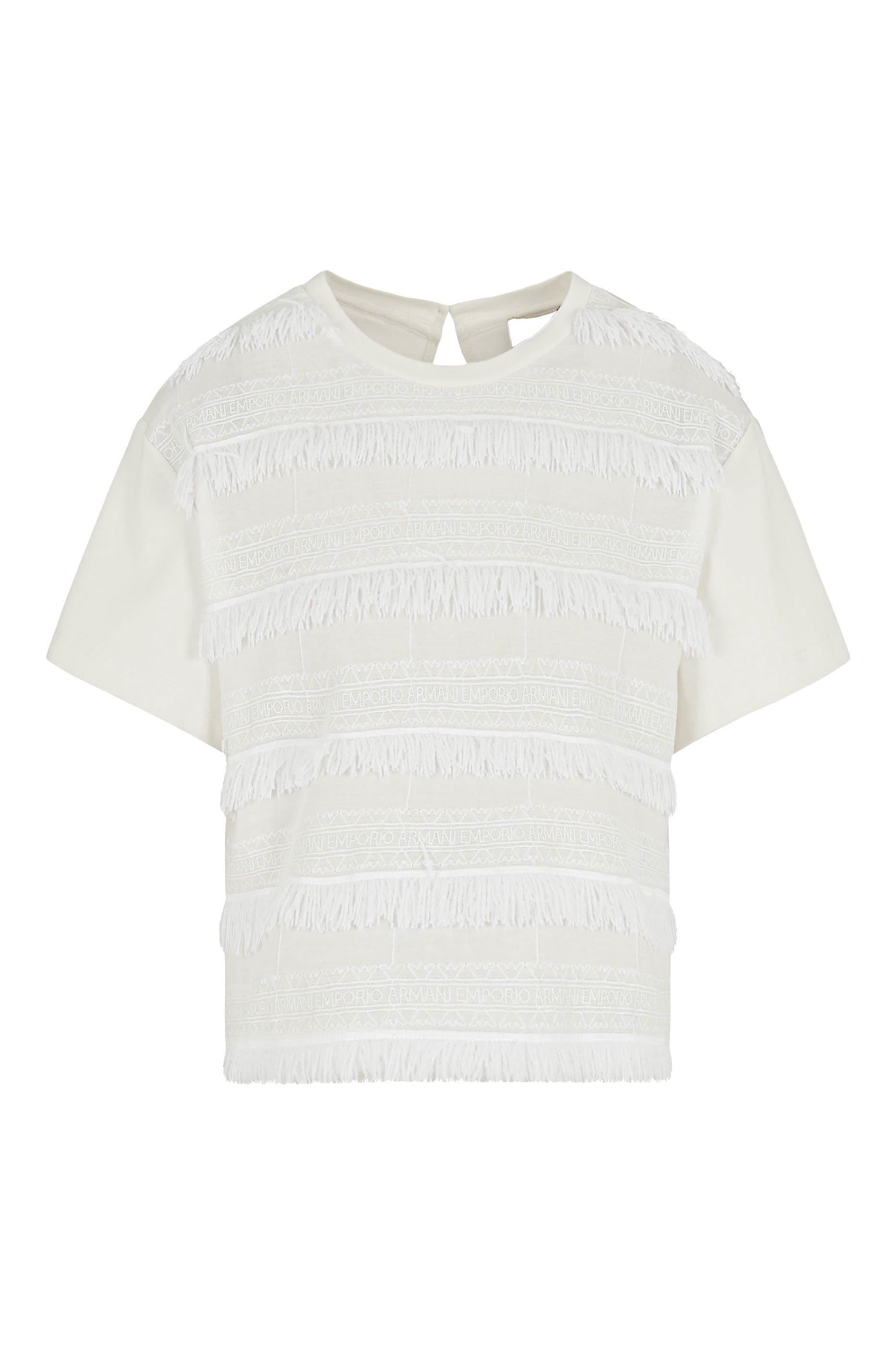 Supima Interlock Jersey Fringed T-Shirt
