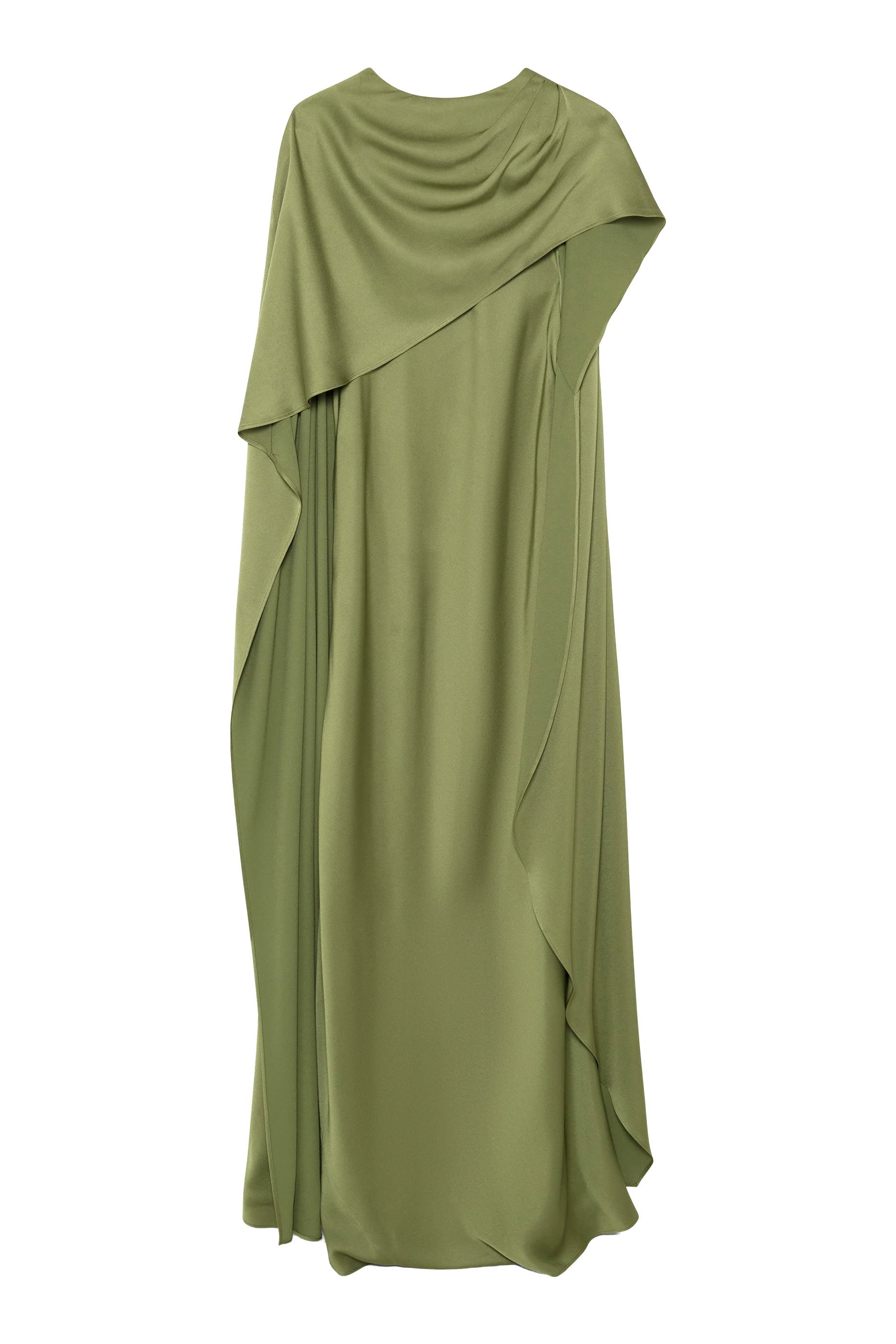 Izel Satin Cape Gown
