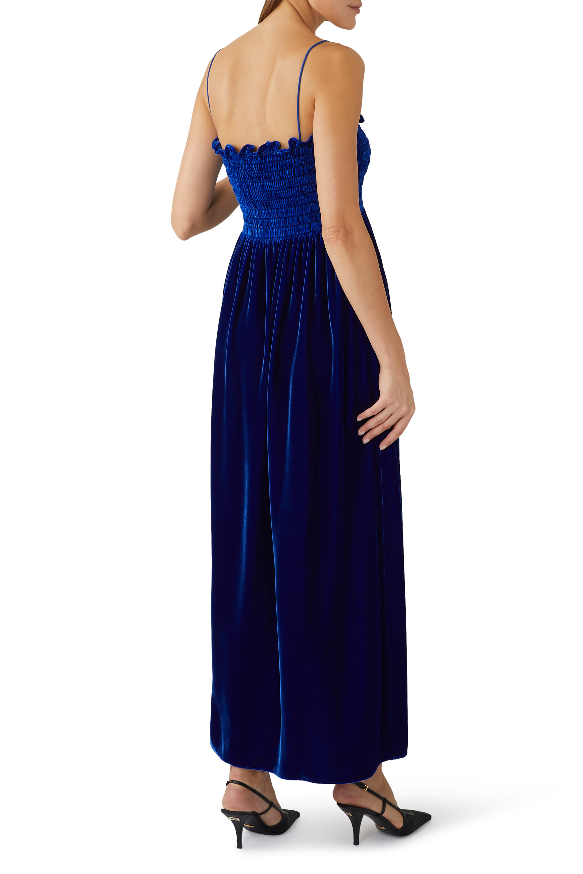 Maxi Silk & Velvet Dress