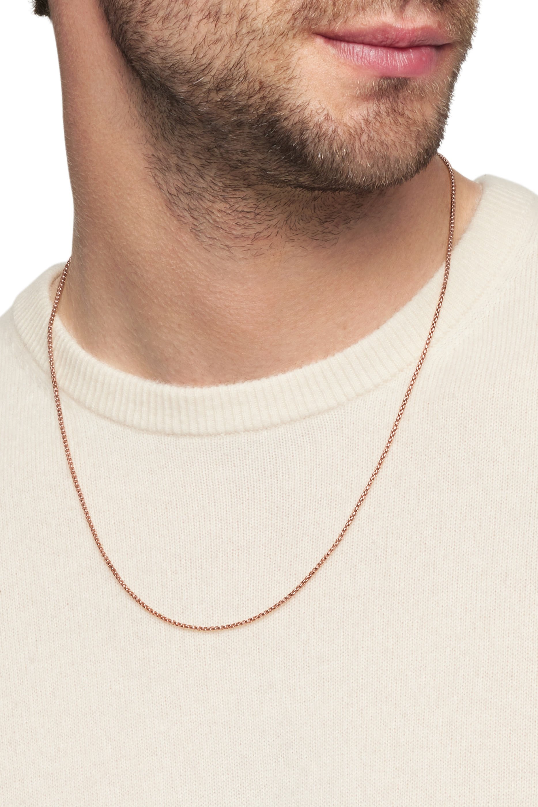 Box Chain Necklace, 18k Yellow Gold