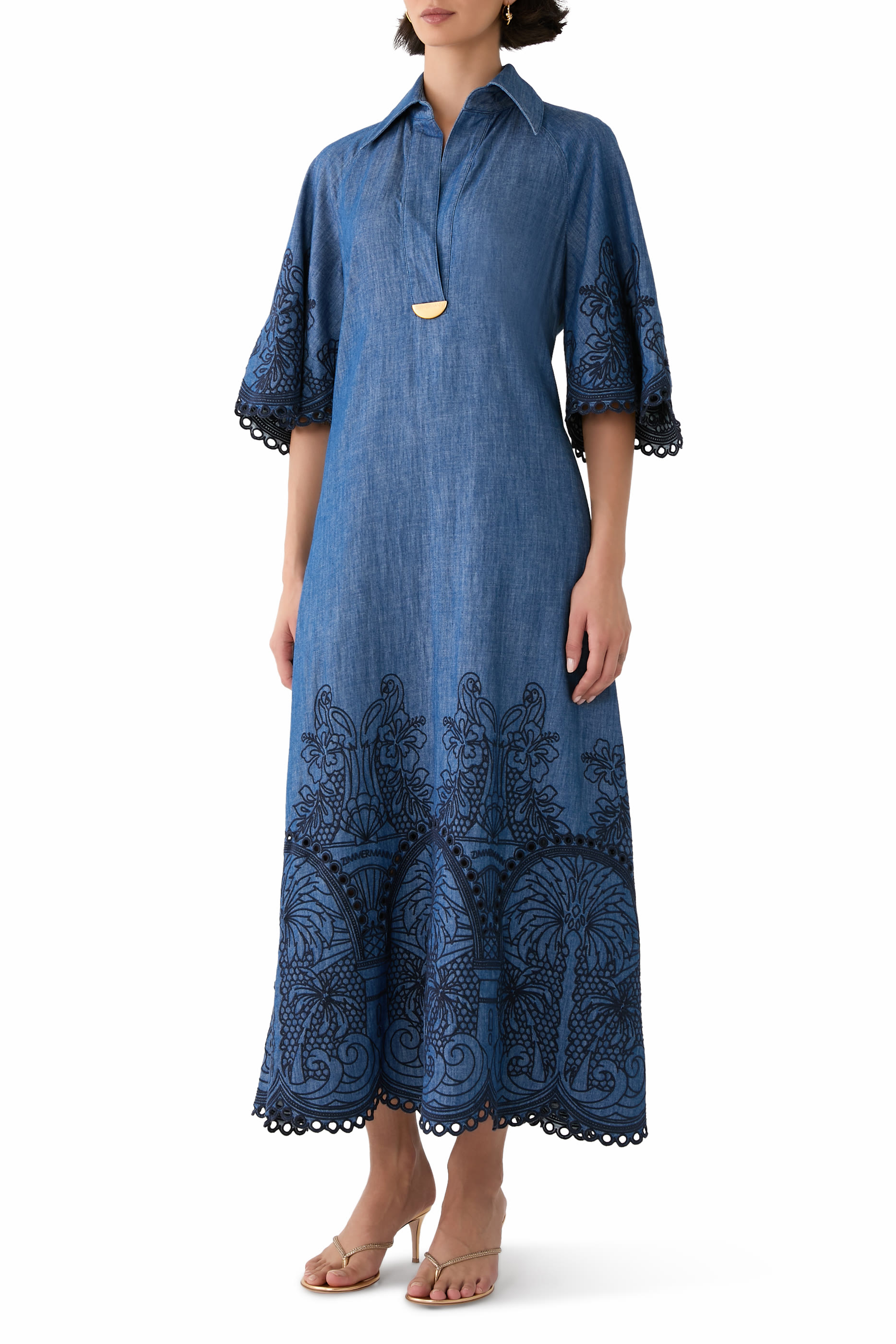Coco Embroidered Denim Dress
