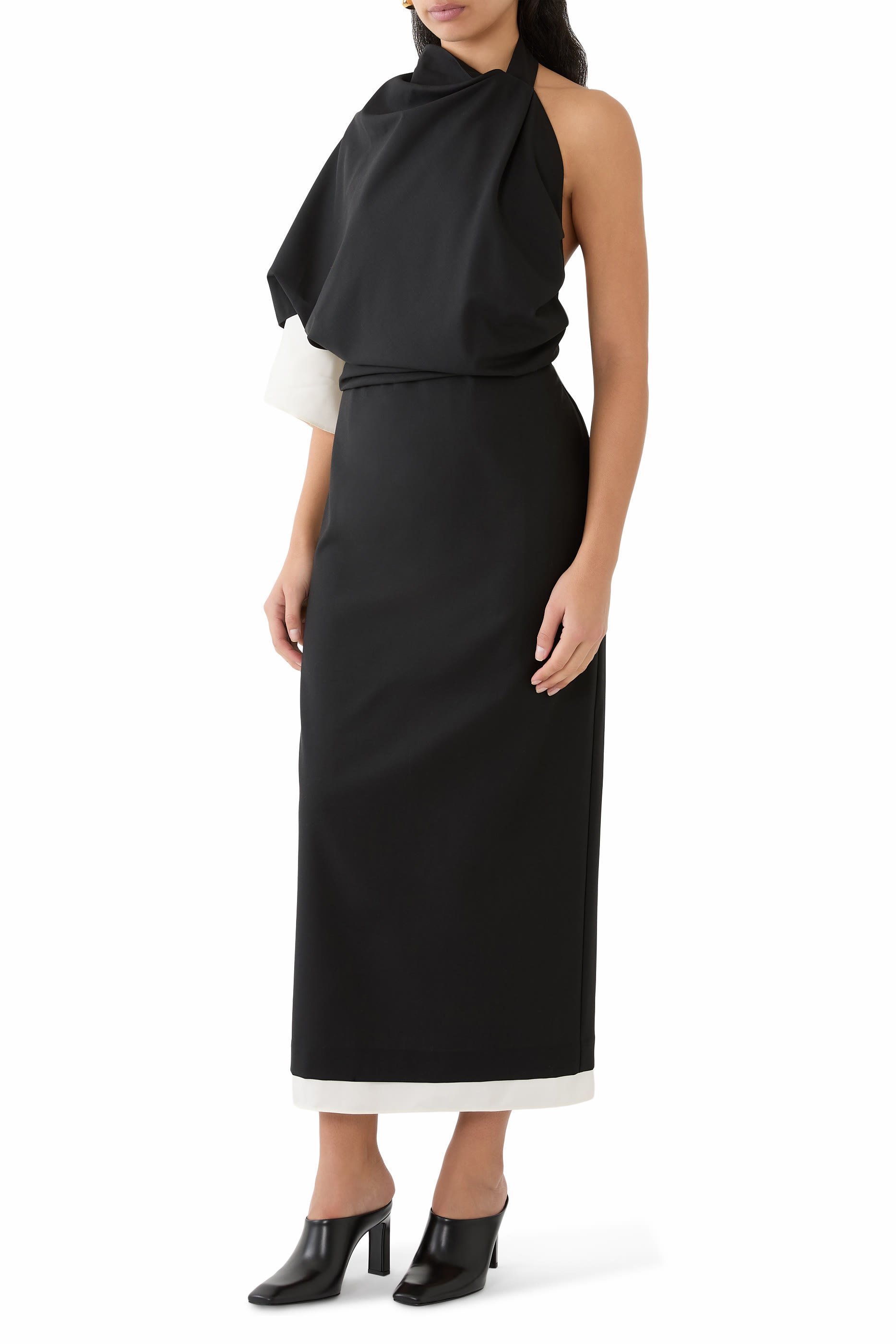 Draped Open Back Dress