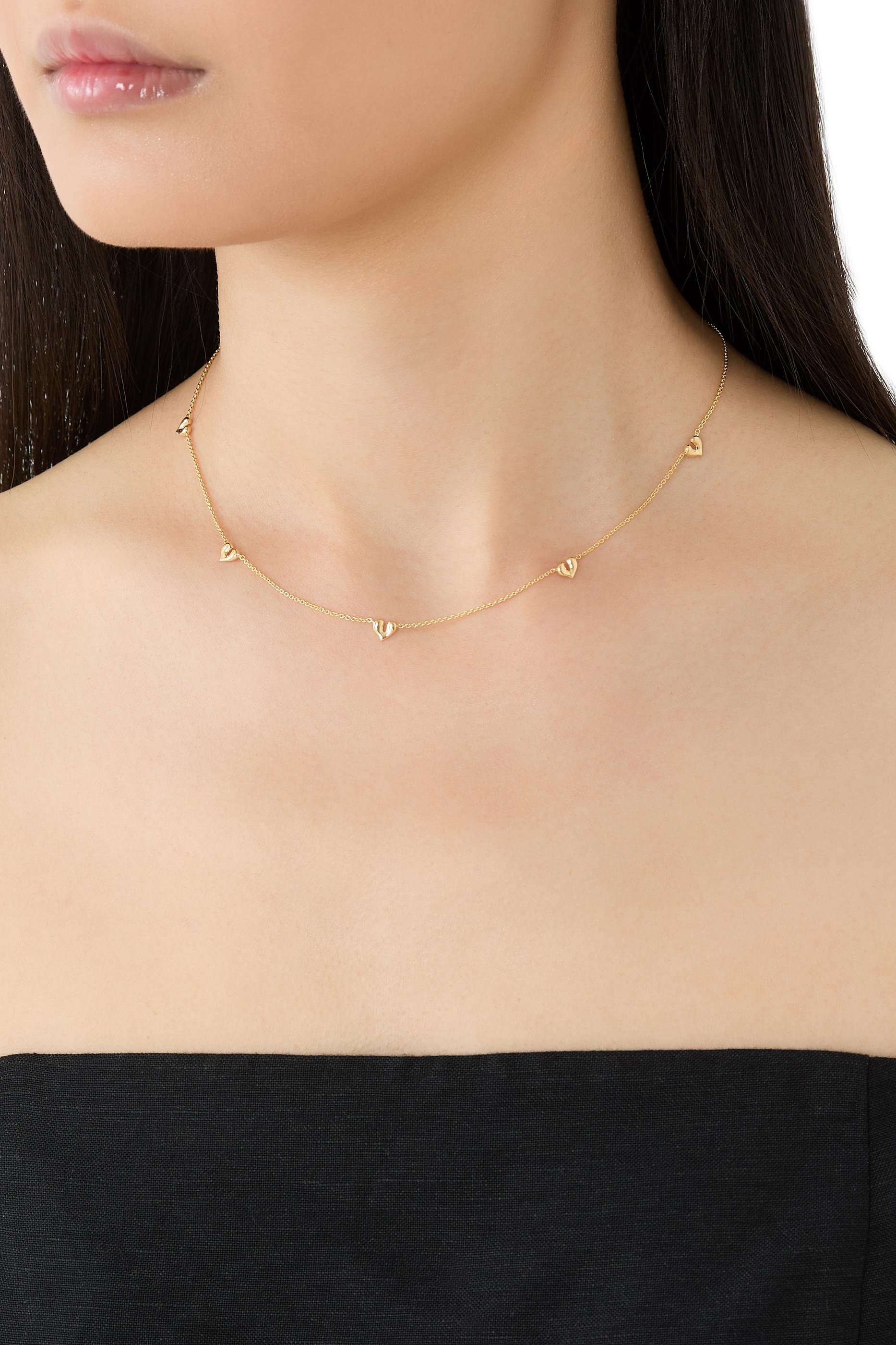 Molten Heart Mini Charm Choker, 18k Recycled Gold Vermeil on Recycled Sterling Silver
