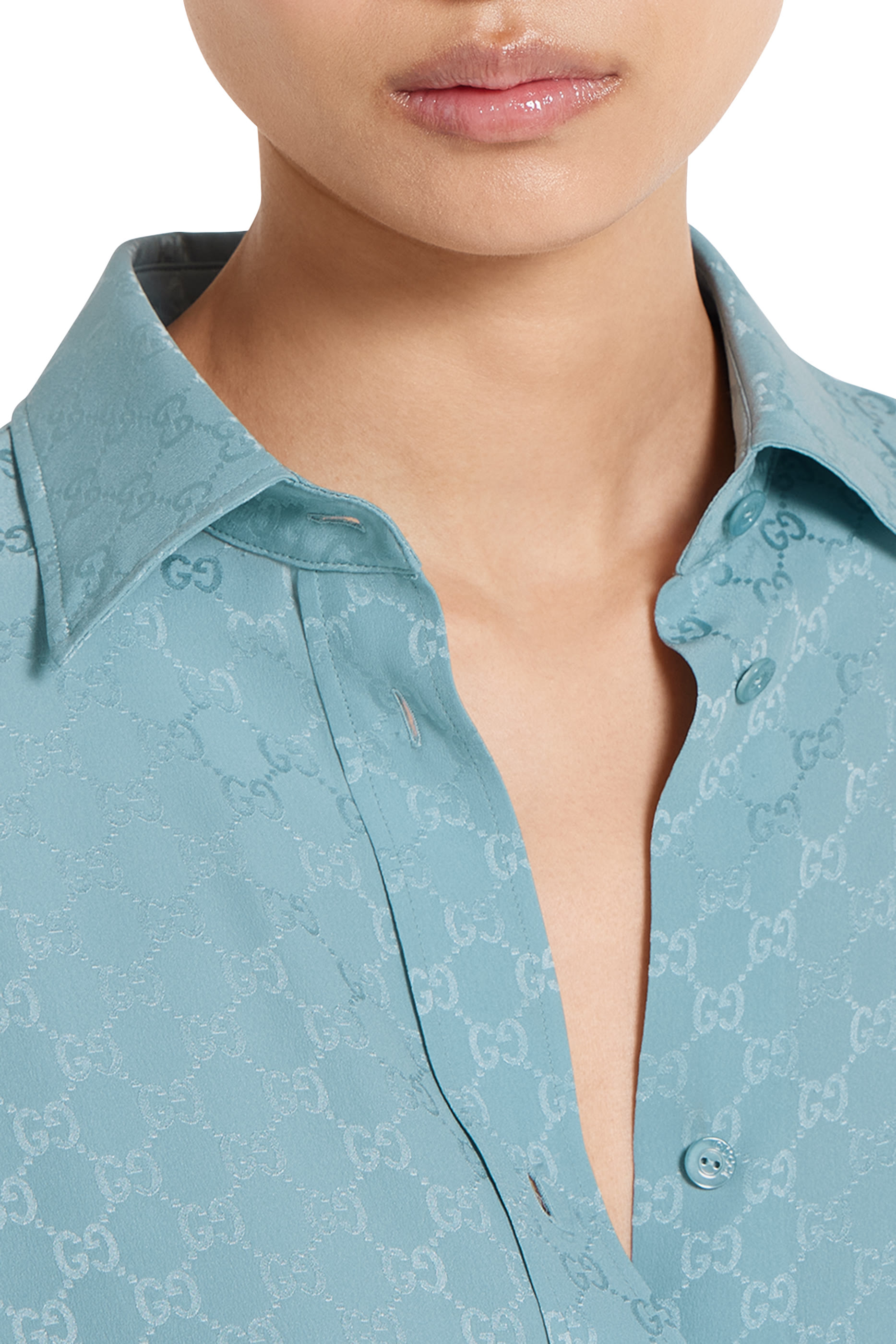  GG Silk Jacquard Oversize Shirt