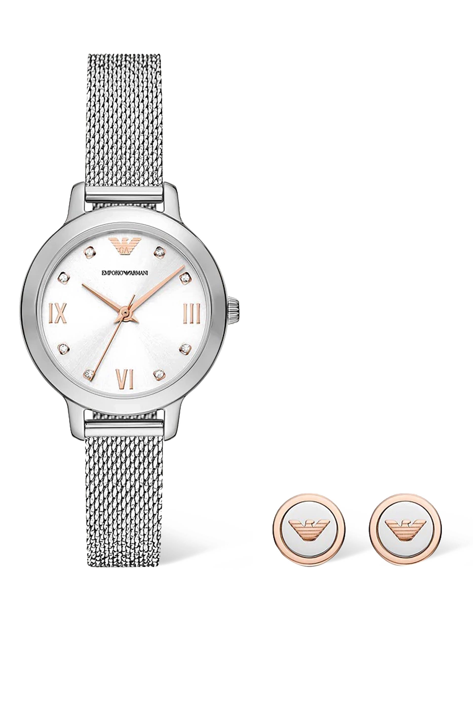Cleo 32mm Stainless Steel Watch & Earrings Set