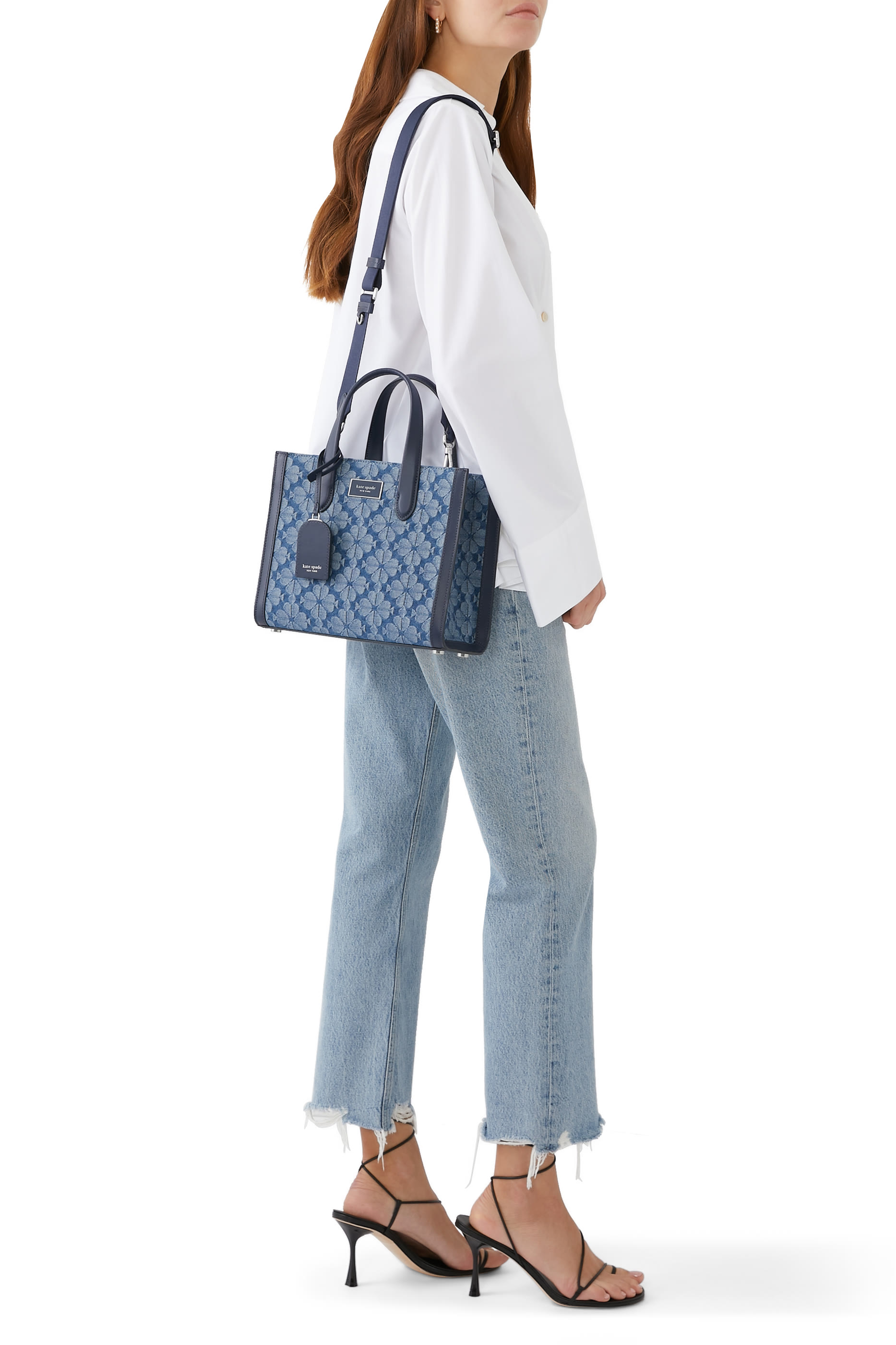 Spade Flower Denim Small Manhattan Tote Bag