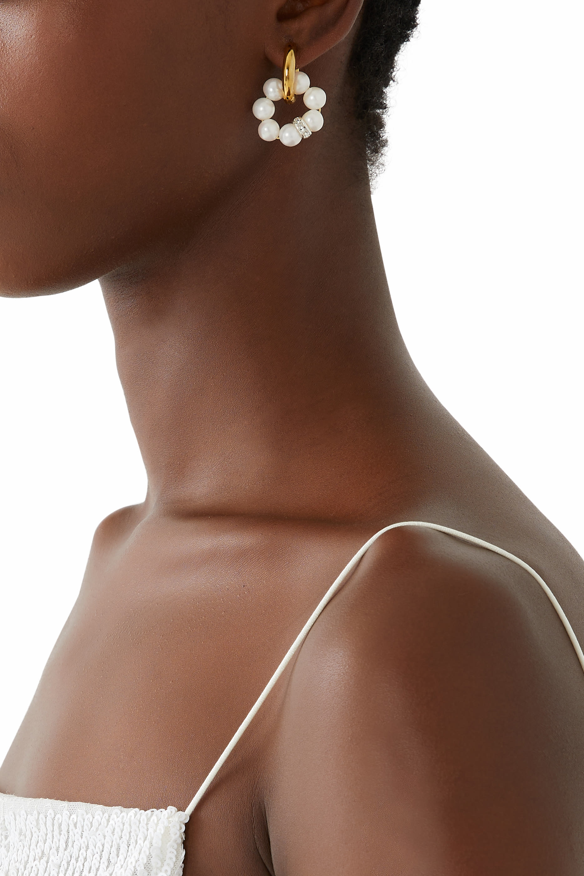 Mix-and-Match Huggie Earrings, 24k Gold-Plated Brass & Pearls