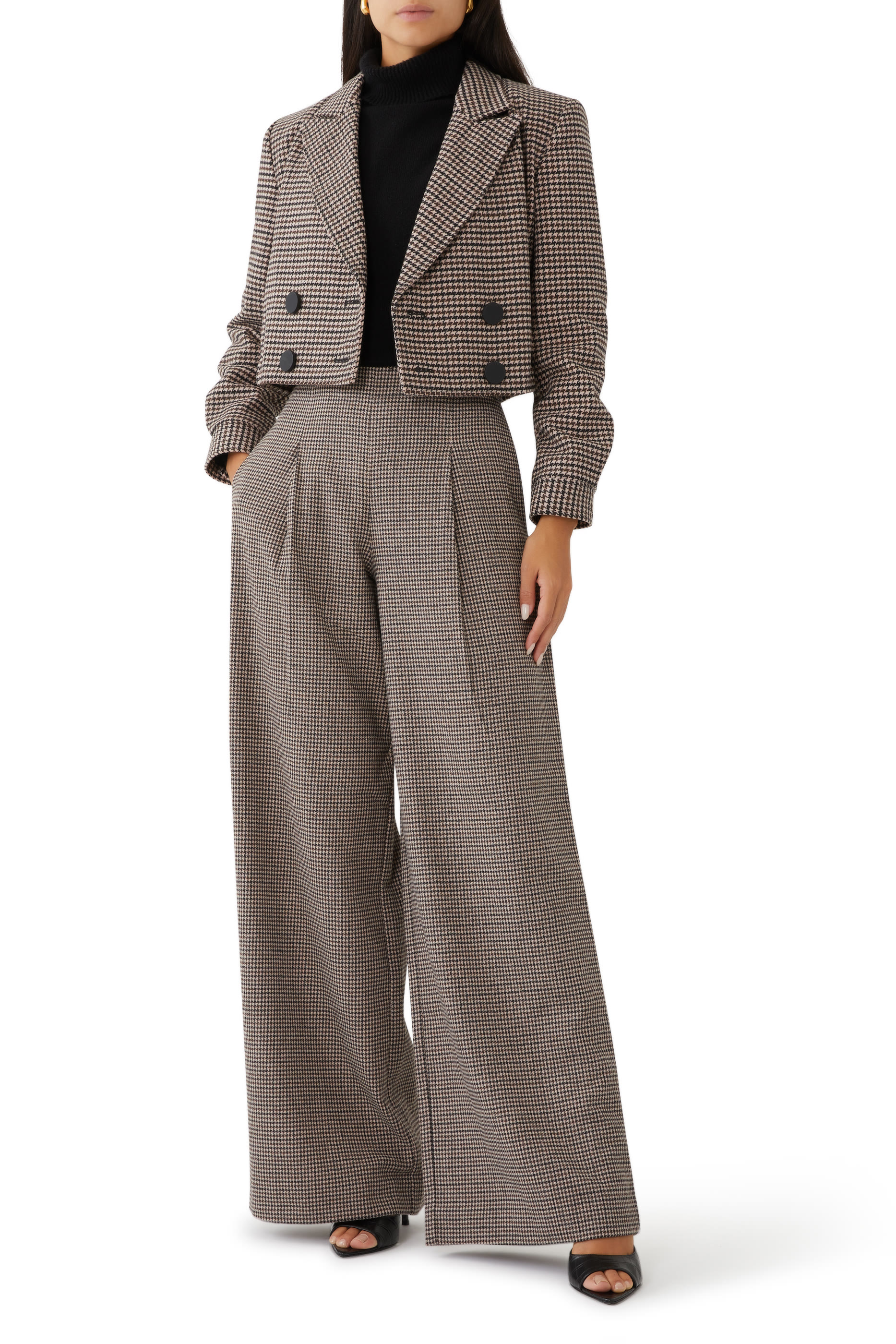 Houndstooth Palazzo Trousers