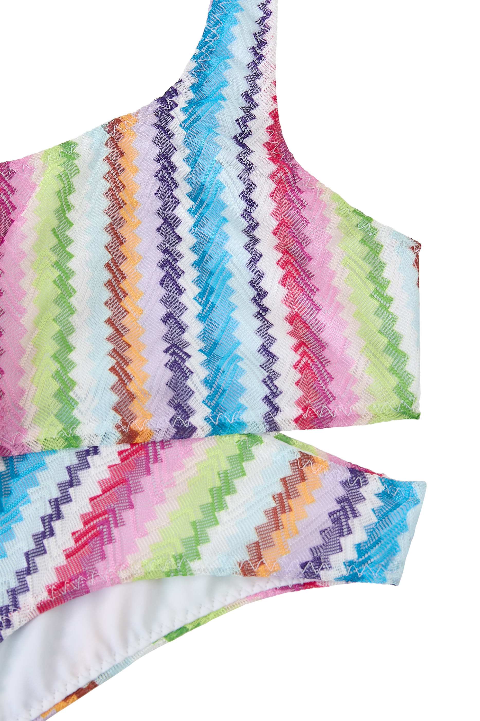 Zig Zag Print One Shoulder Bikini